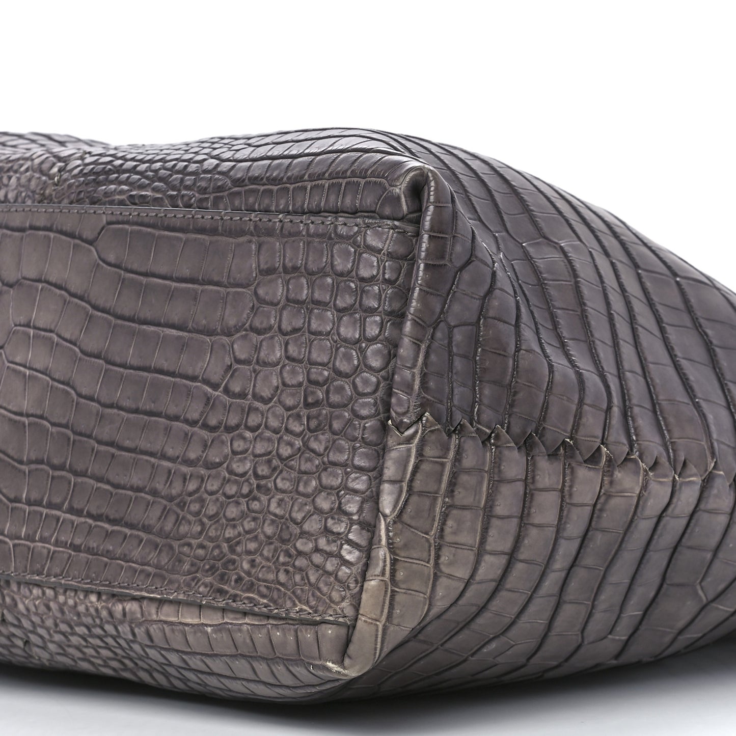 Matte Crocodile Top Handle Weekender Bag Tote Purple