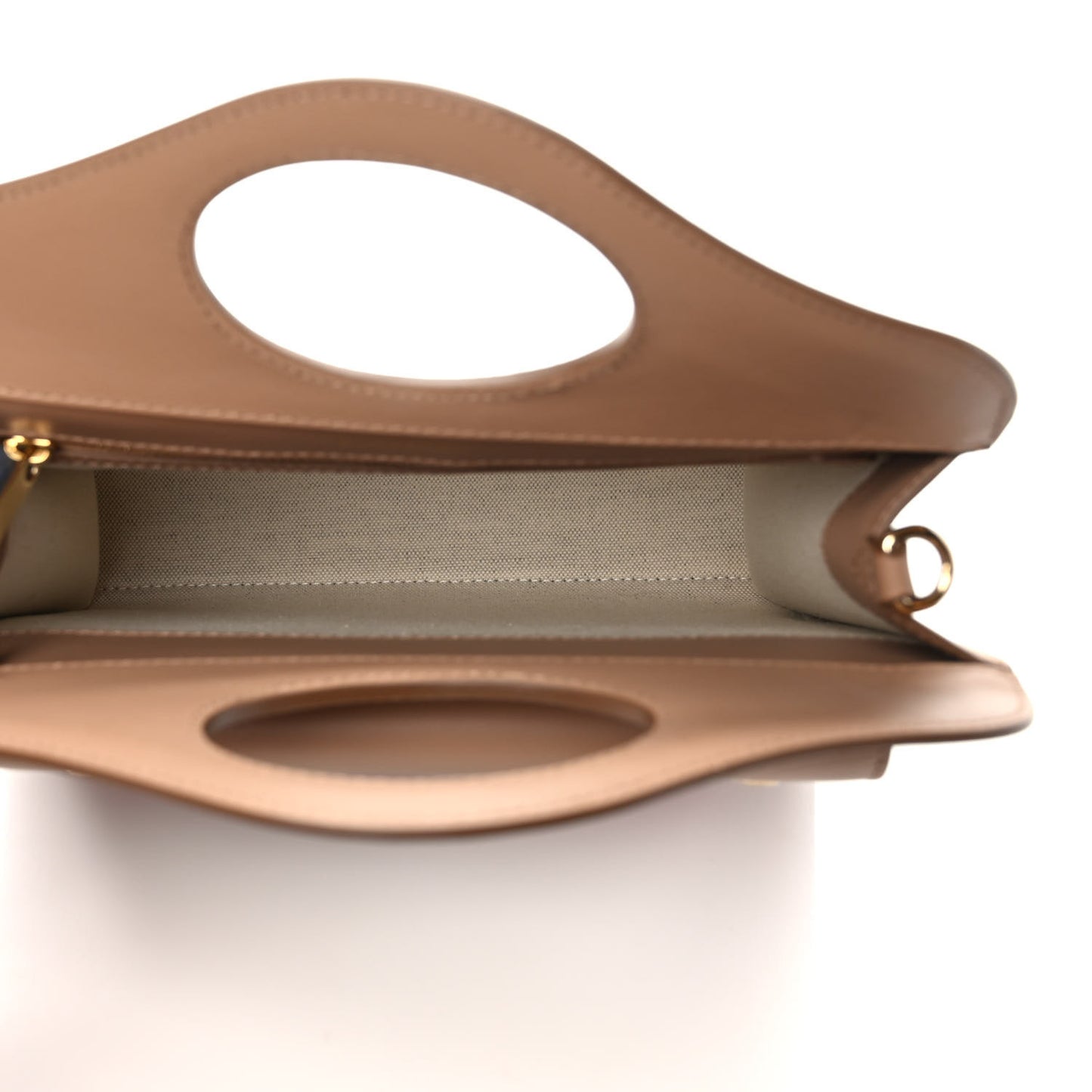 Smooth Calfskin Striped Mini Pocket Bag Camel