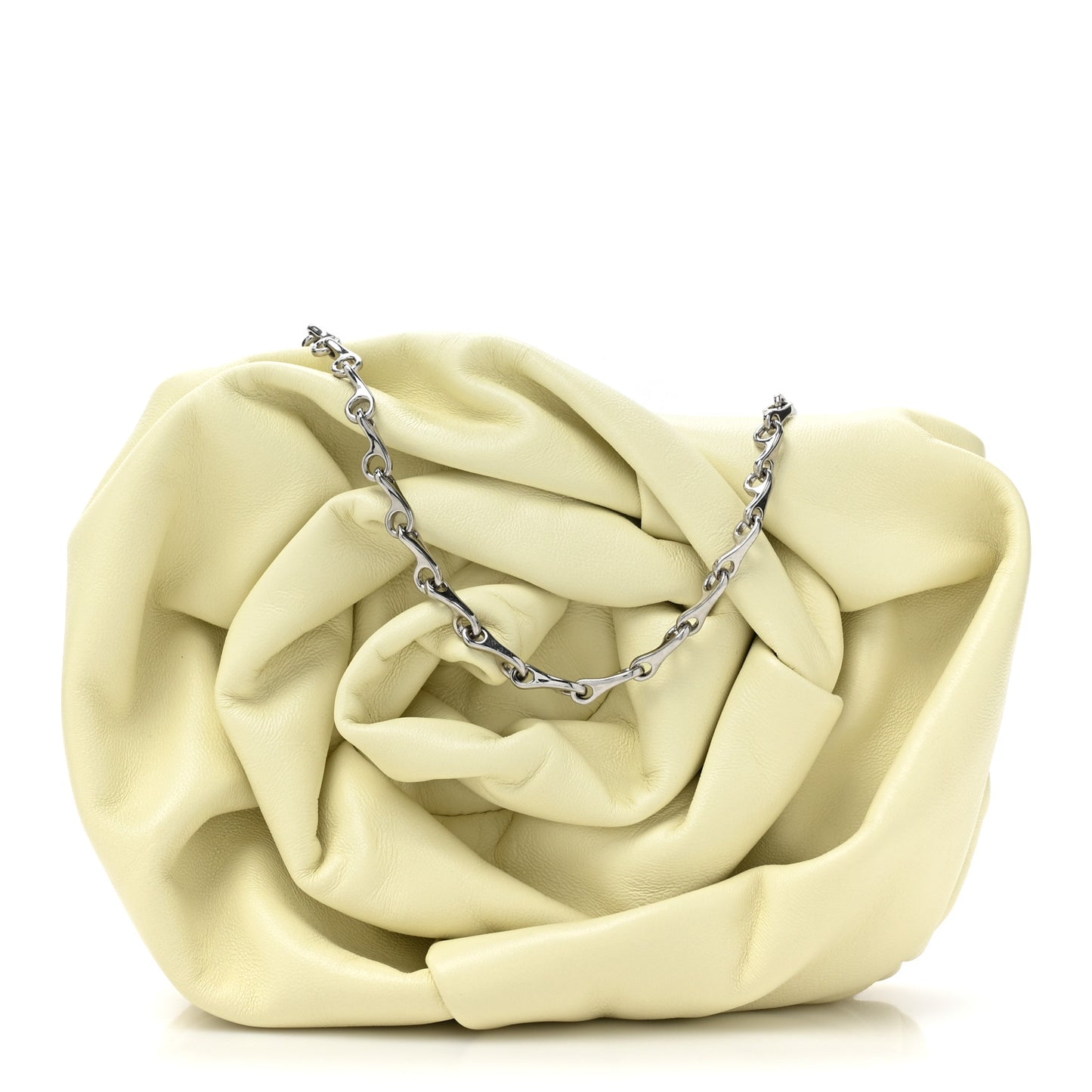 Smooth Calfskin Rose Clutch With Chain Sherbet