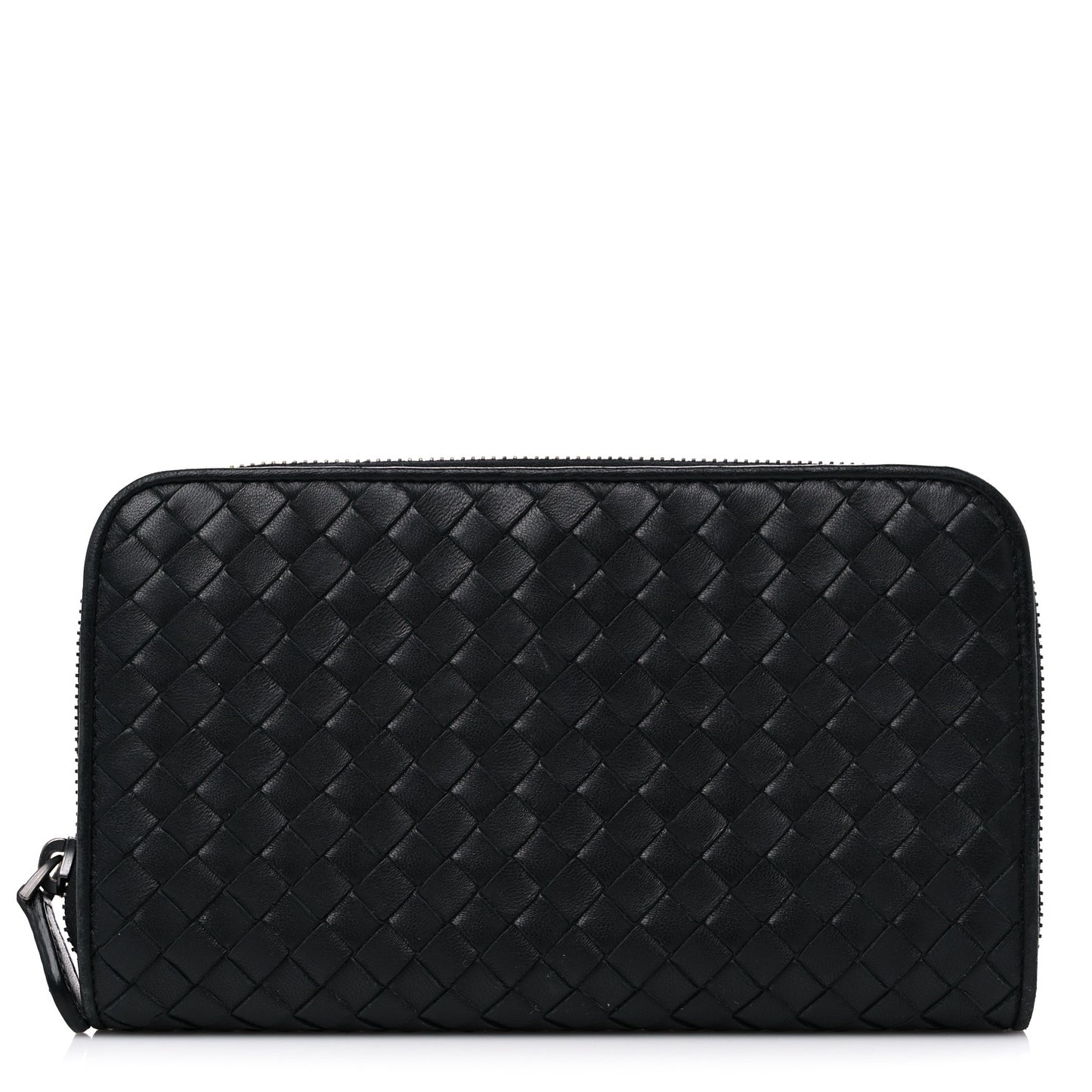 Nappa Intrecciato Zip Around Wallet Black