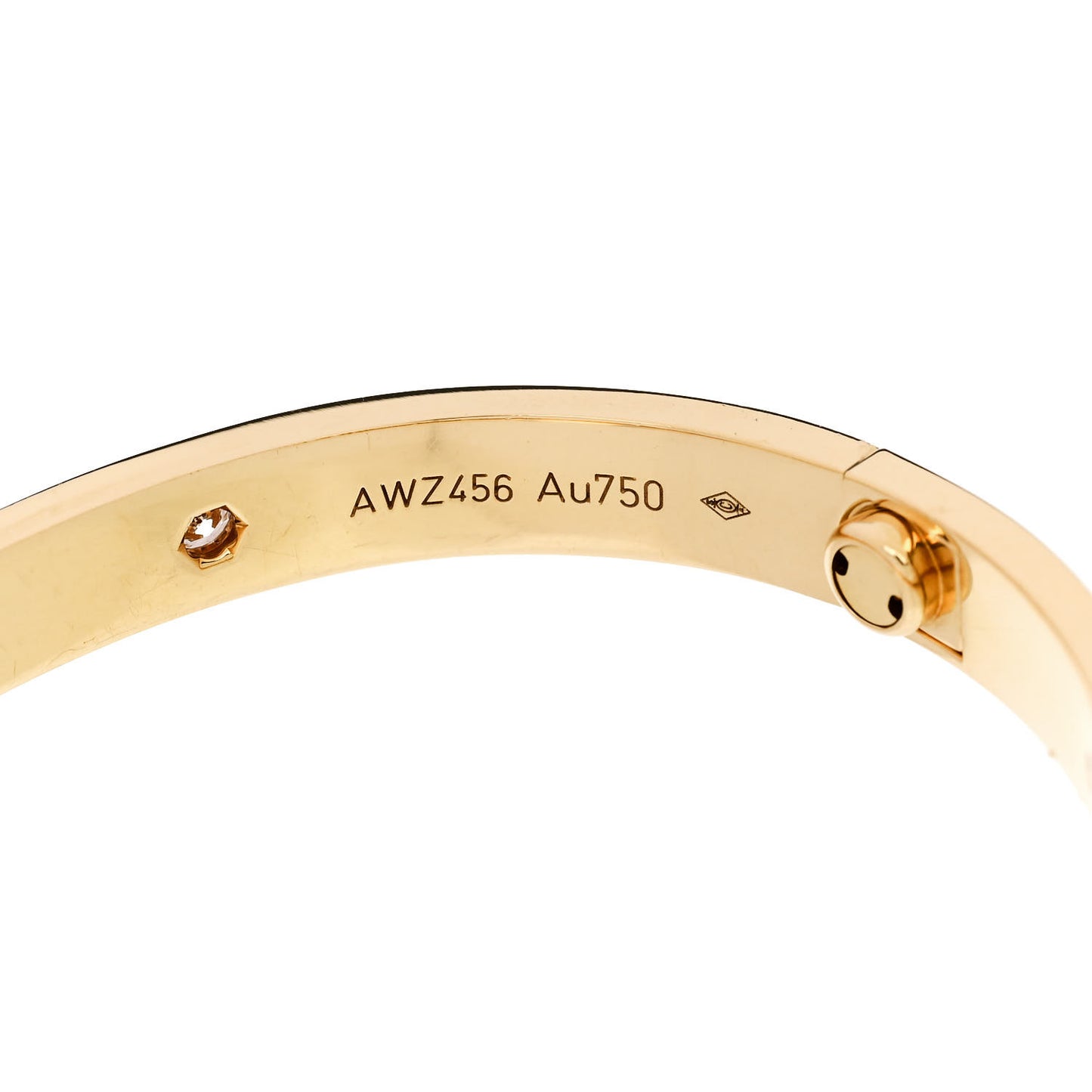 18K Yellow Gold 4 Diamond LOVE Bracelet 16
