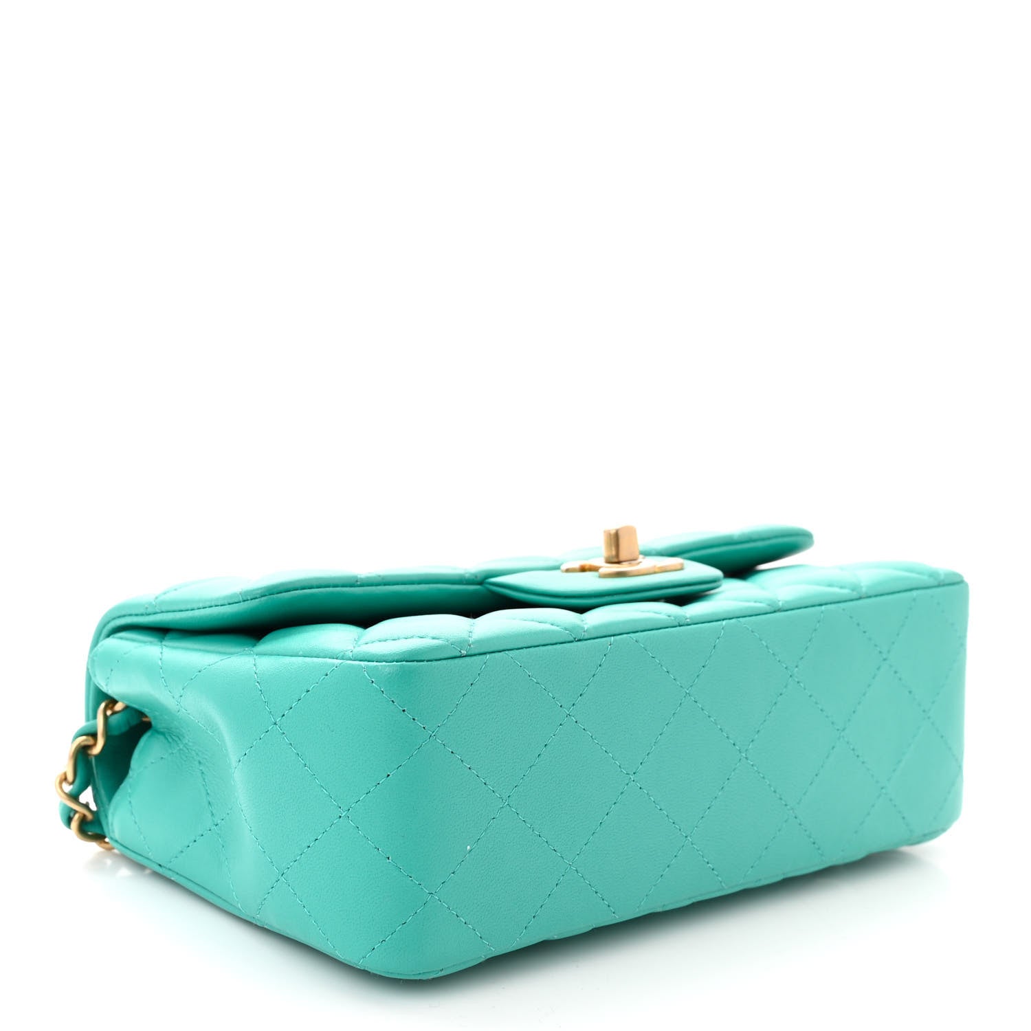 Chanel Lambskin Quilted Mini Rectangular Flap Green 4 of 12