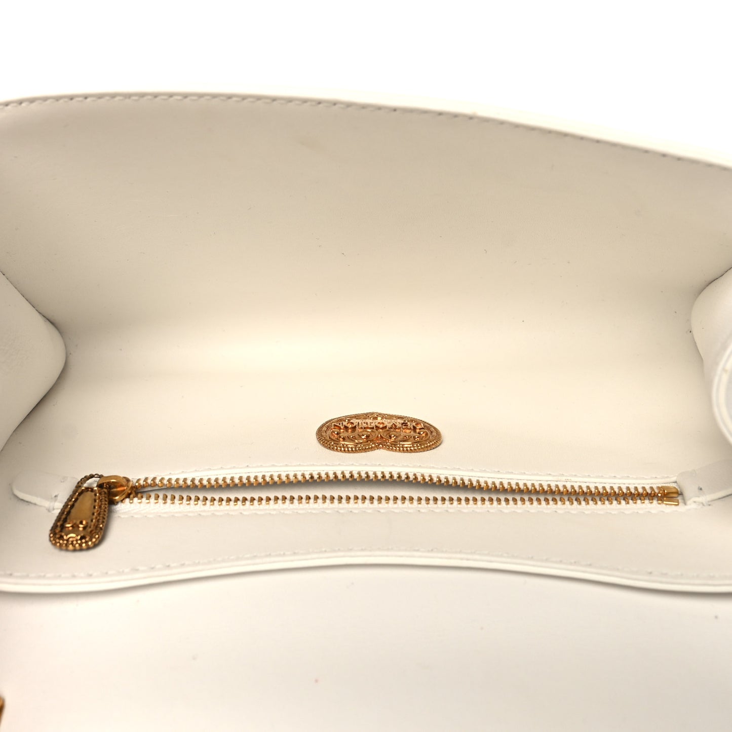 DOLCE & GABBANA Calfskin Medium Devotion Crossbody Bag White