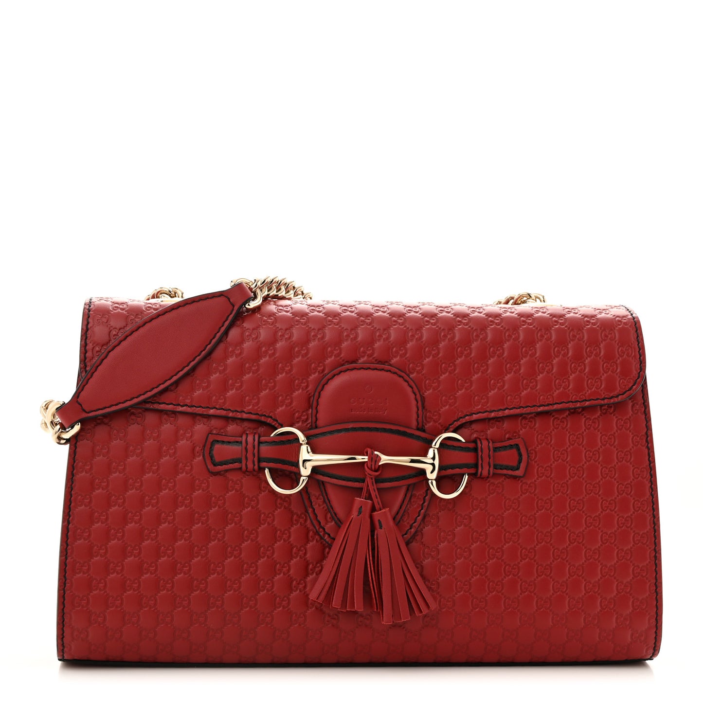 Microguccissima Medium Emily Chain Shoulder Bag Red