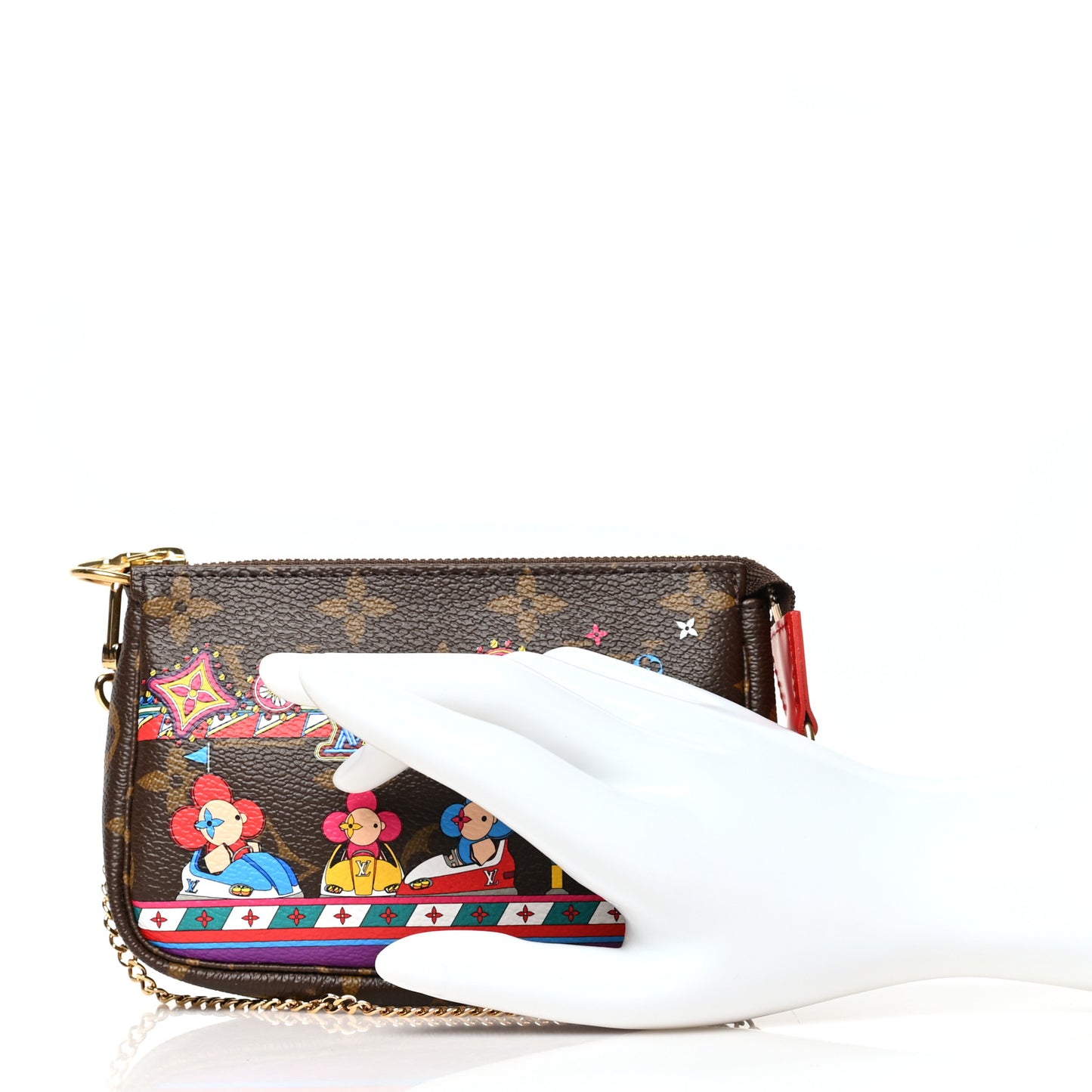 Monogram 2020 Christmas Animation Bumper Cars Mini Pochette Accessories Coquelicot