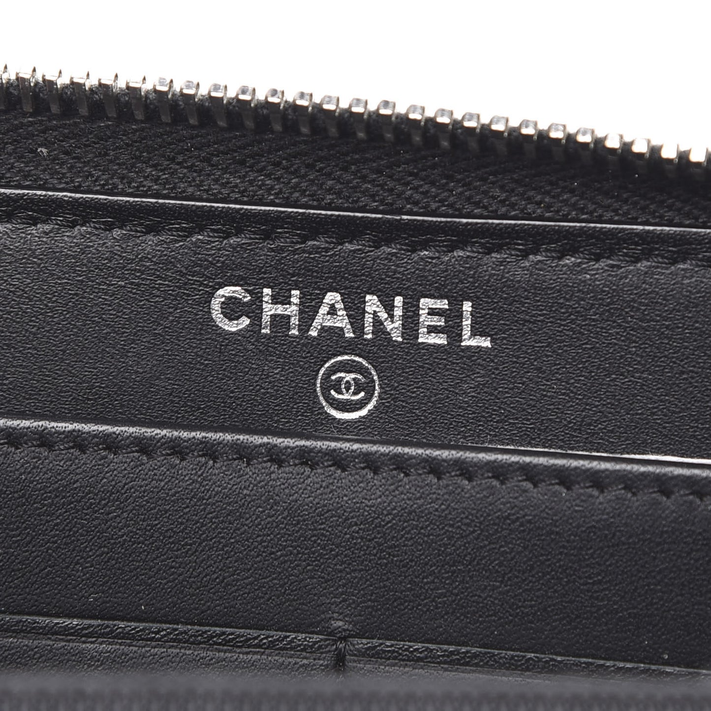 Patent Quilted Brilliant Zip Around Wallet Black