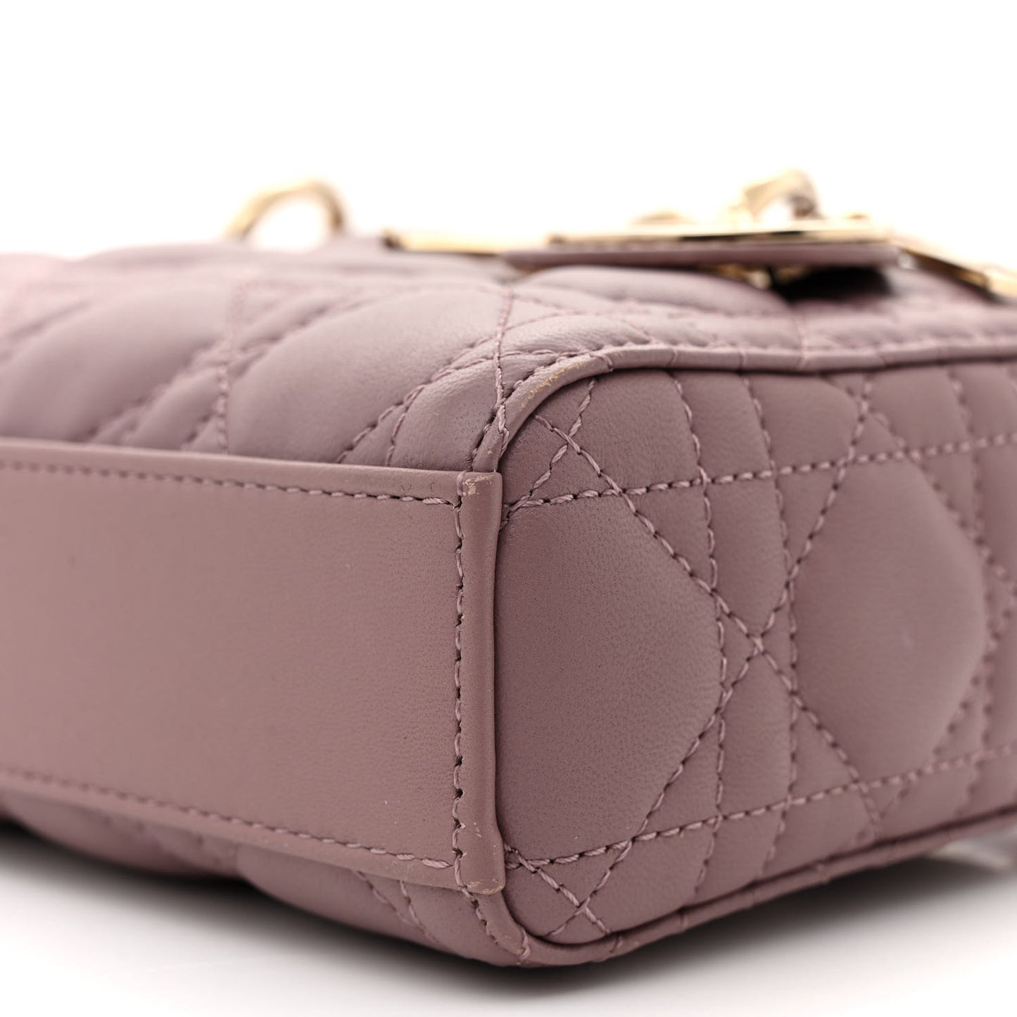 Lambskin Cannage Small Lady D-Joy Peony Pink