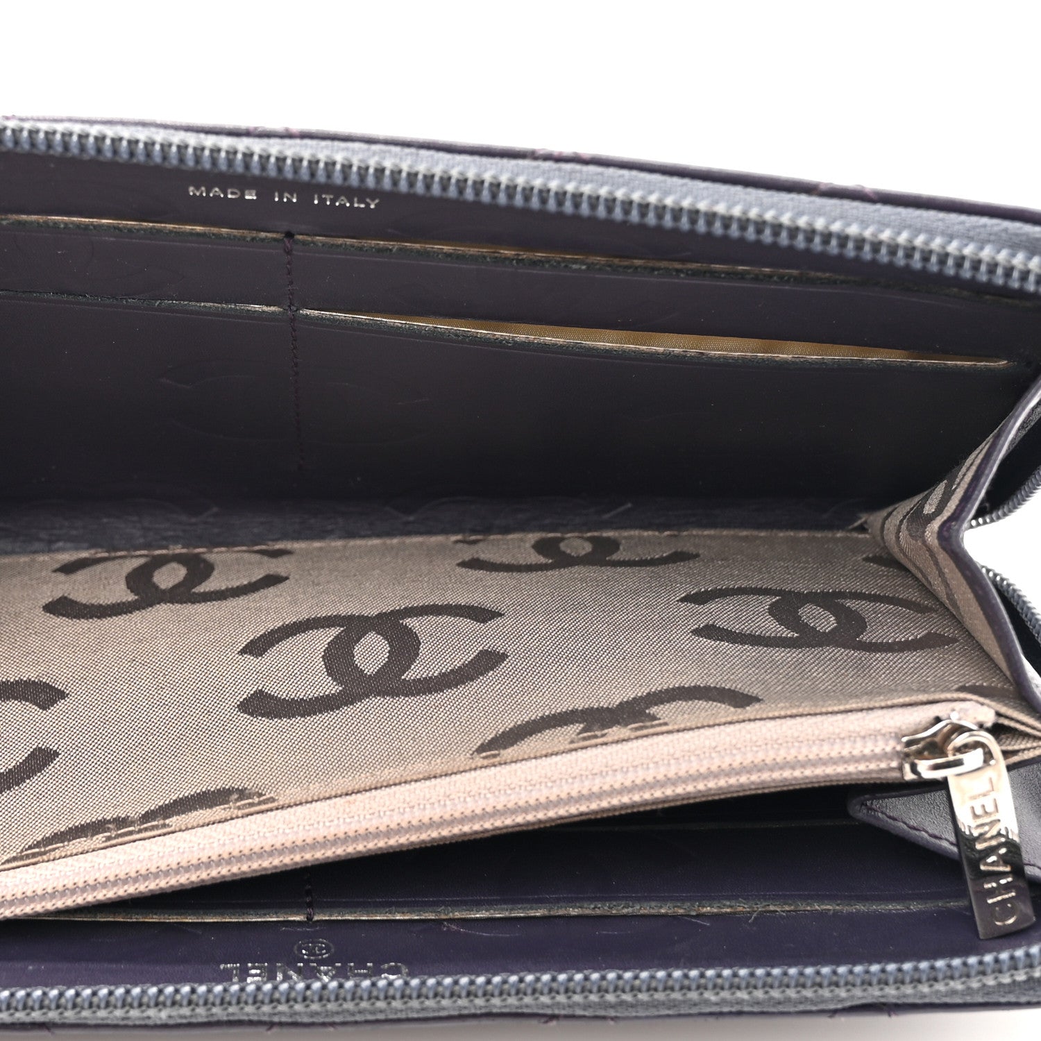 Chanel Calfskin Cambon Zip Around Organizer Wallet Purple 9 of 22