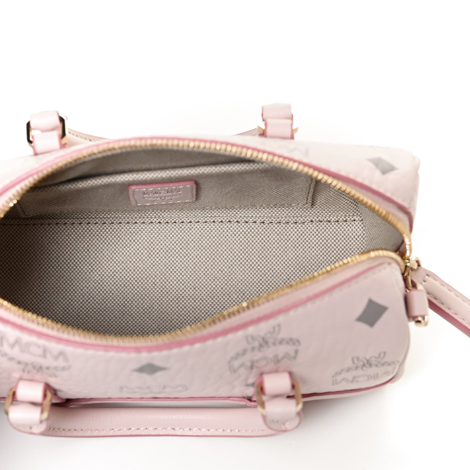MCM Visetos Mini Delmy Boston Bag Pink 5 of 10
