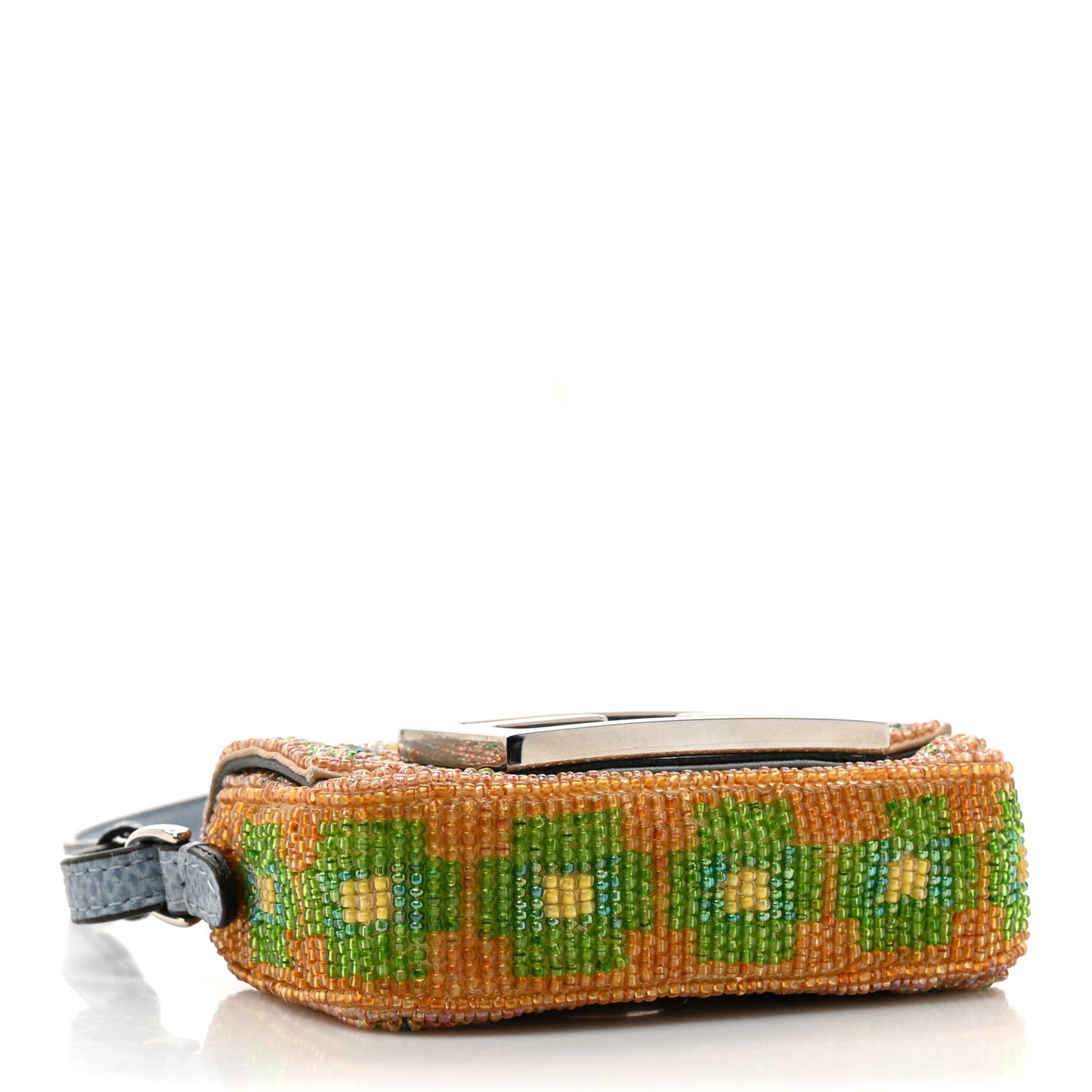 Perline Glass Karung Beaded Nano Maxi Buckle Baguette Charm Multicolor Azzurro Glicine