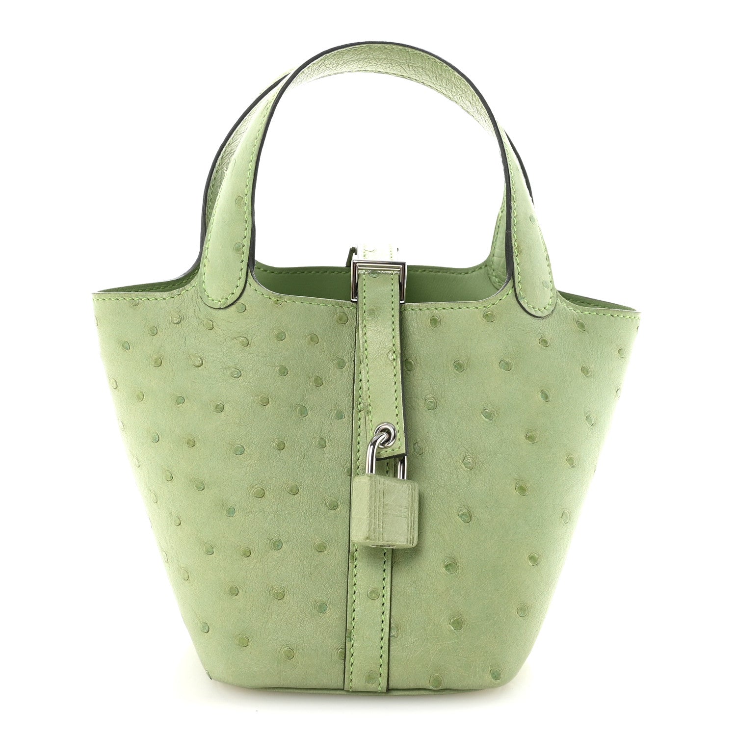 Hermes Ostrich Micro Picotin Lock Vert Criquet 1833147 – FASHIONPHILE