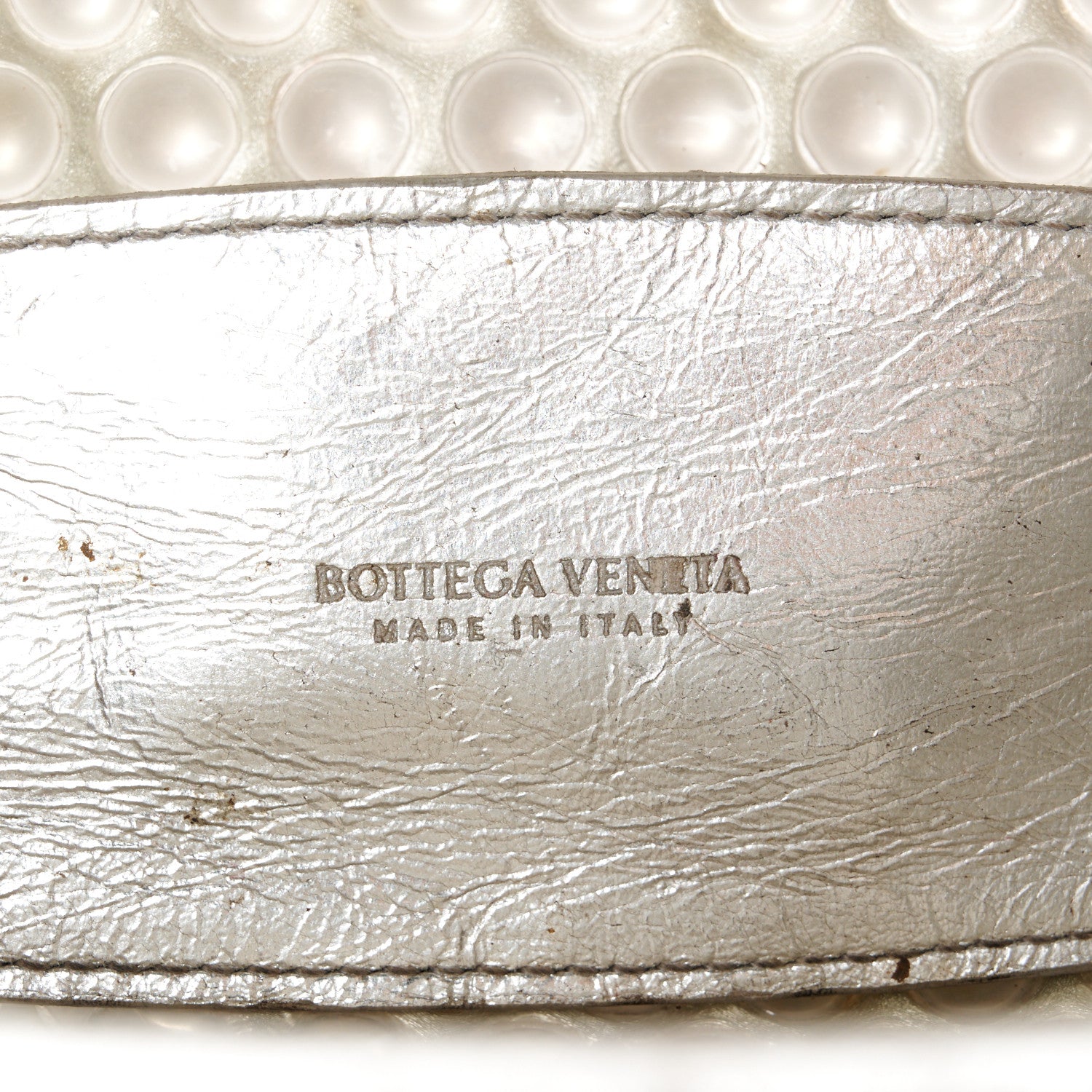 Bottega Veneta Metallic Fabric Bubble Wrap The Mini Pouch Silver 6 of 11