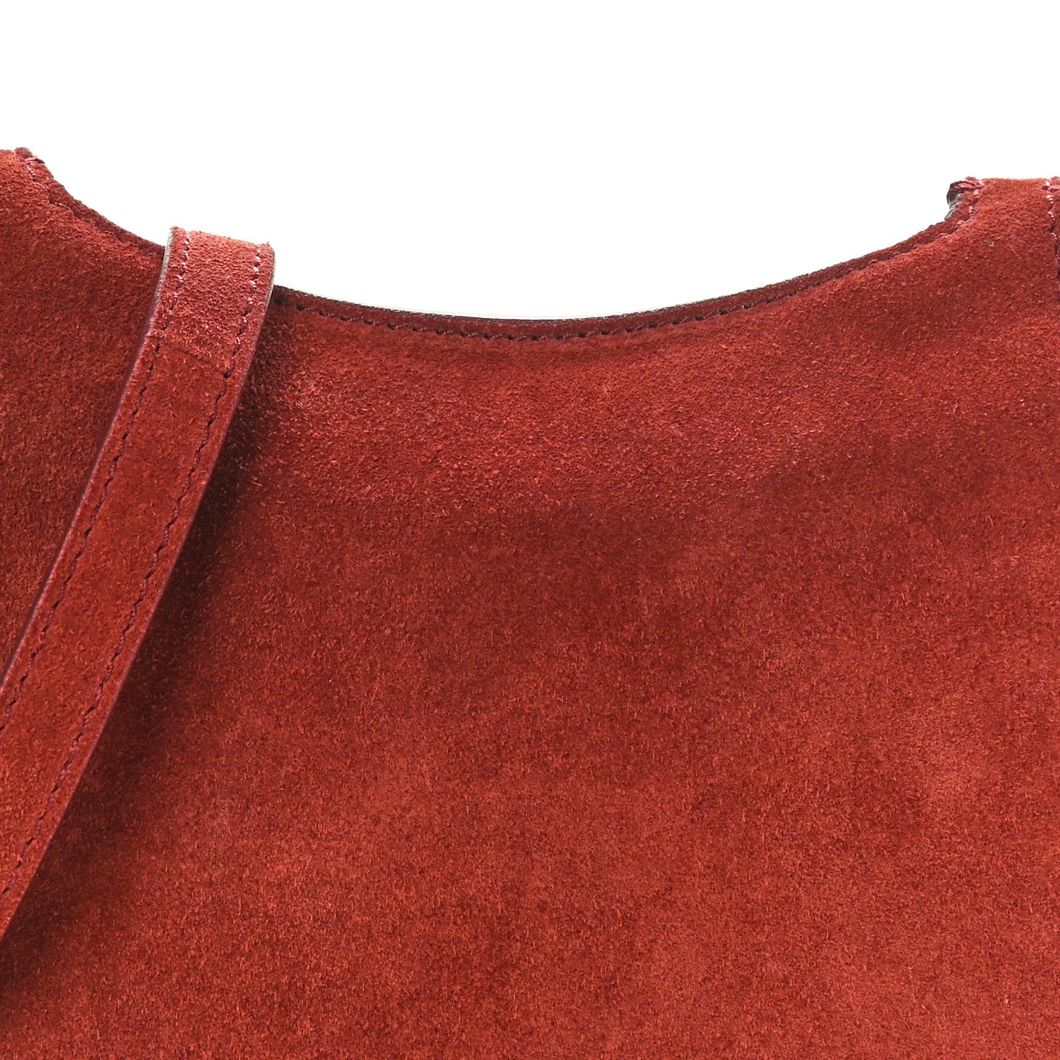 The Row Suede Hunting Bag 7 Dark Vermilion 7 of 9