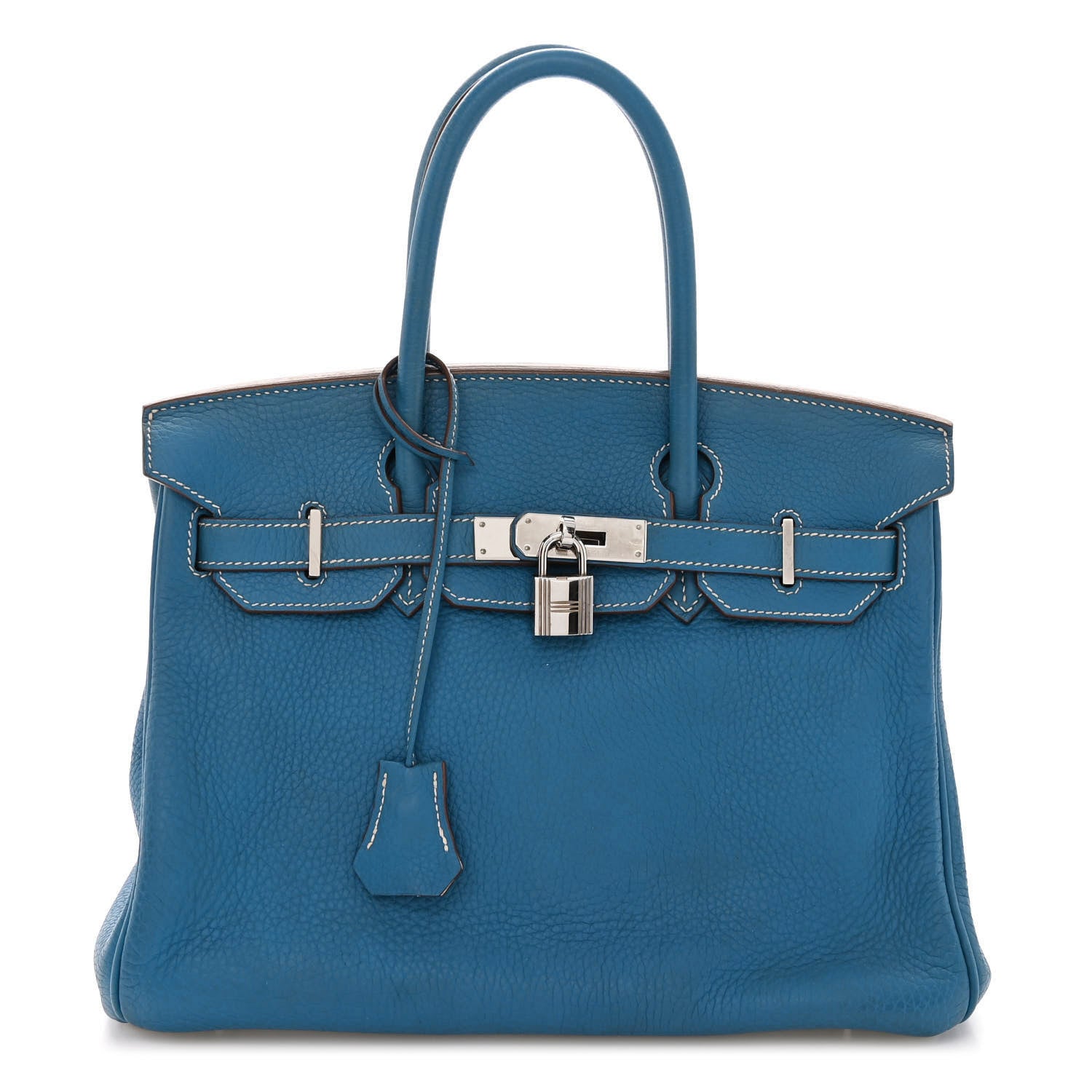 Hermes Taurillon Clemence Eclat Birkin 30 Mykonos White 1 of 16
