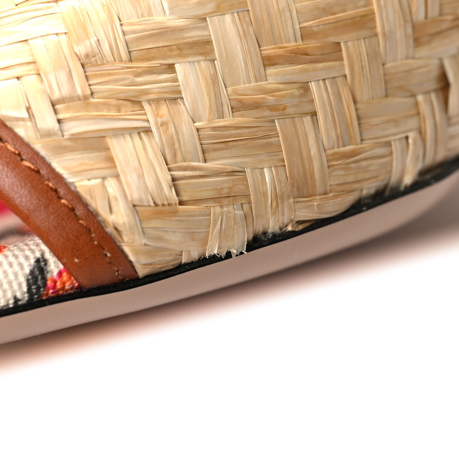 Gucci Raffia Malaga Kid Interlocking G Sandals 37.5 Natural 11 of 12
