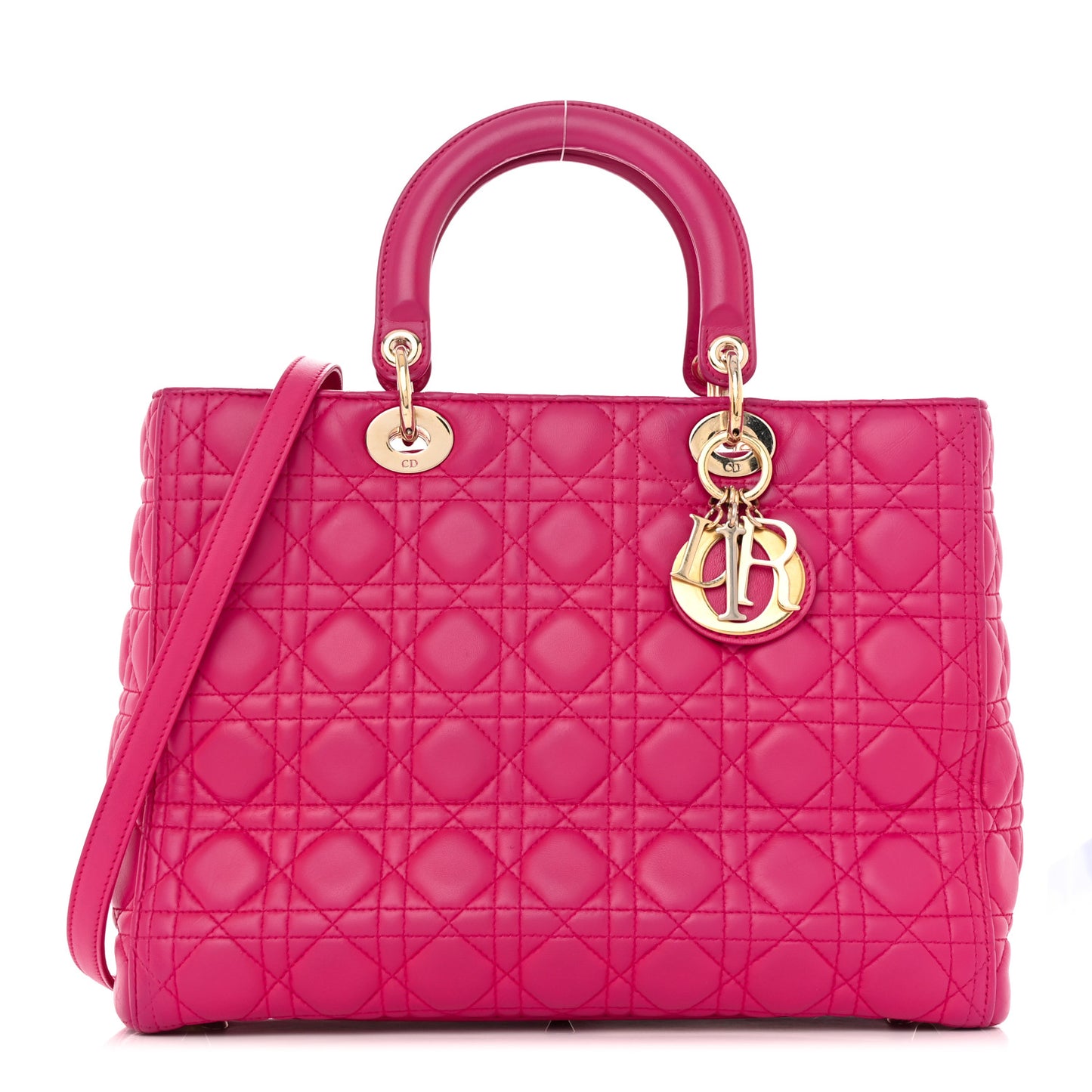 Lambskin Cannage Large Lady Dior Pink