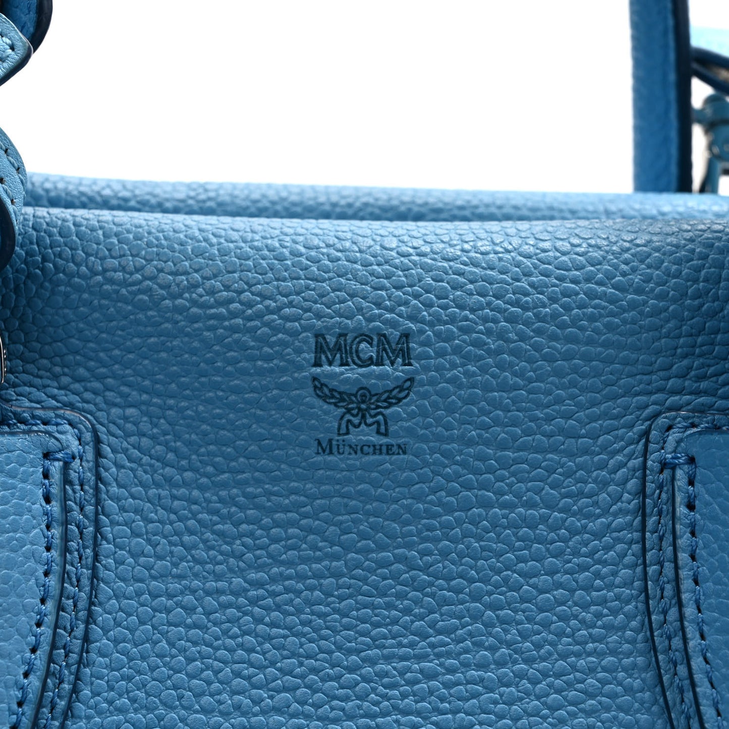 Grained Calfskin Mini Milla Tote Tile Blue