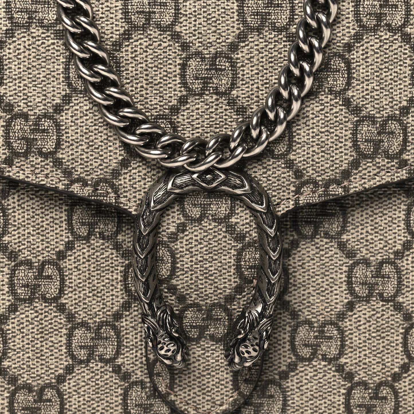 GG Supreme Monogram Mini Dionysus Chain Wallet Beige Taupe