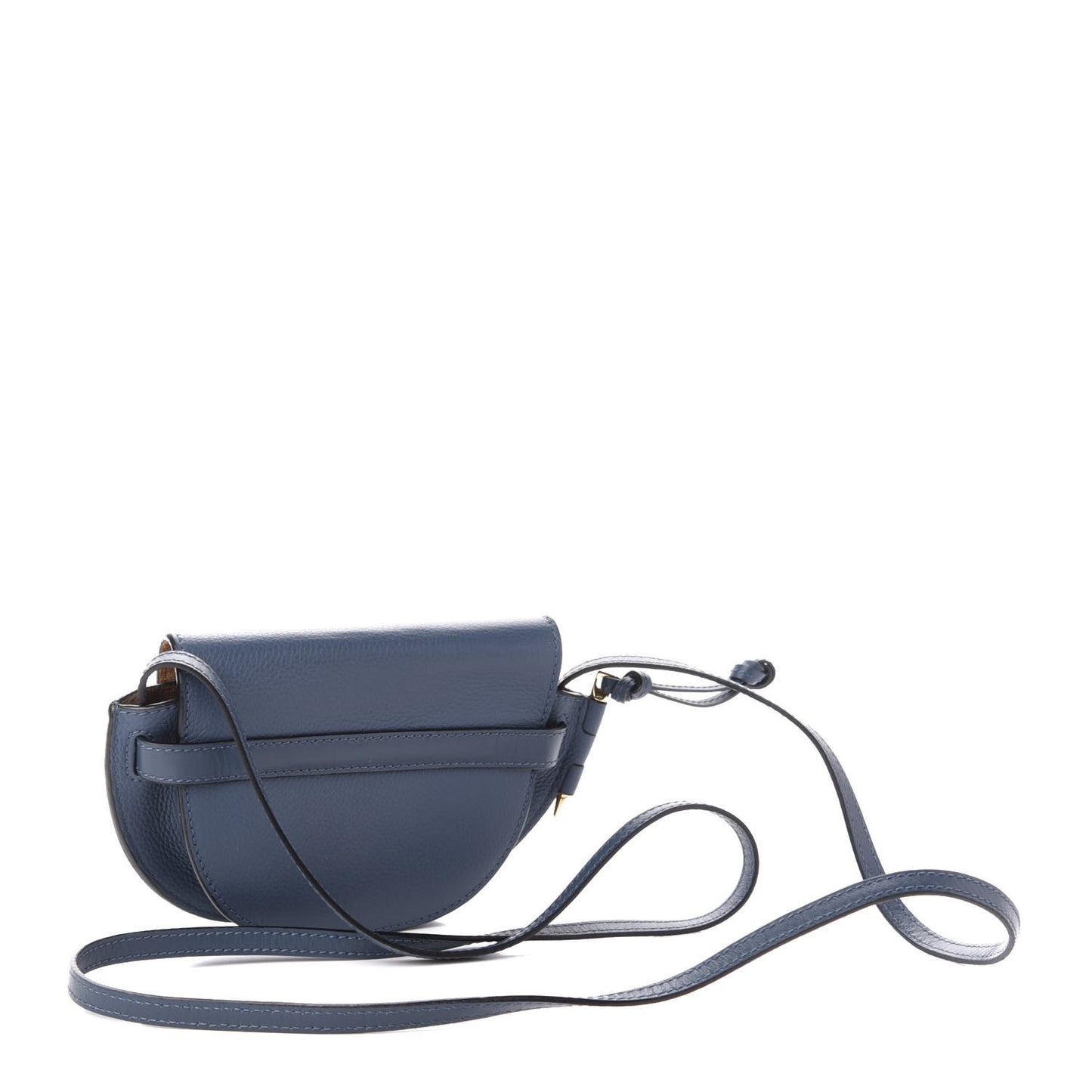 Grained Calfskin Mini Gate Crossbody Bag Steel Blue