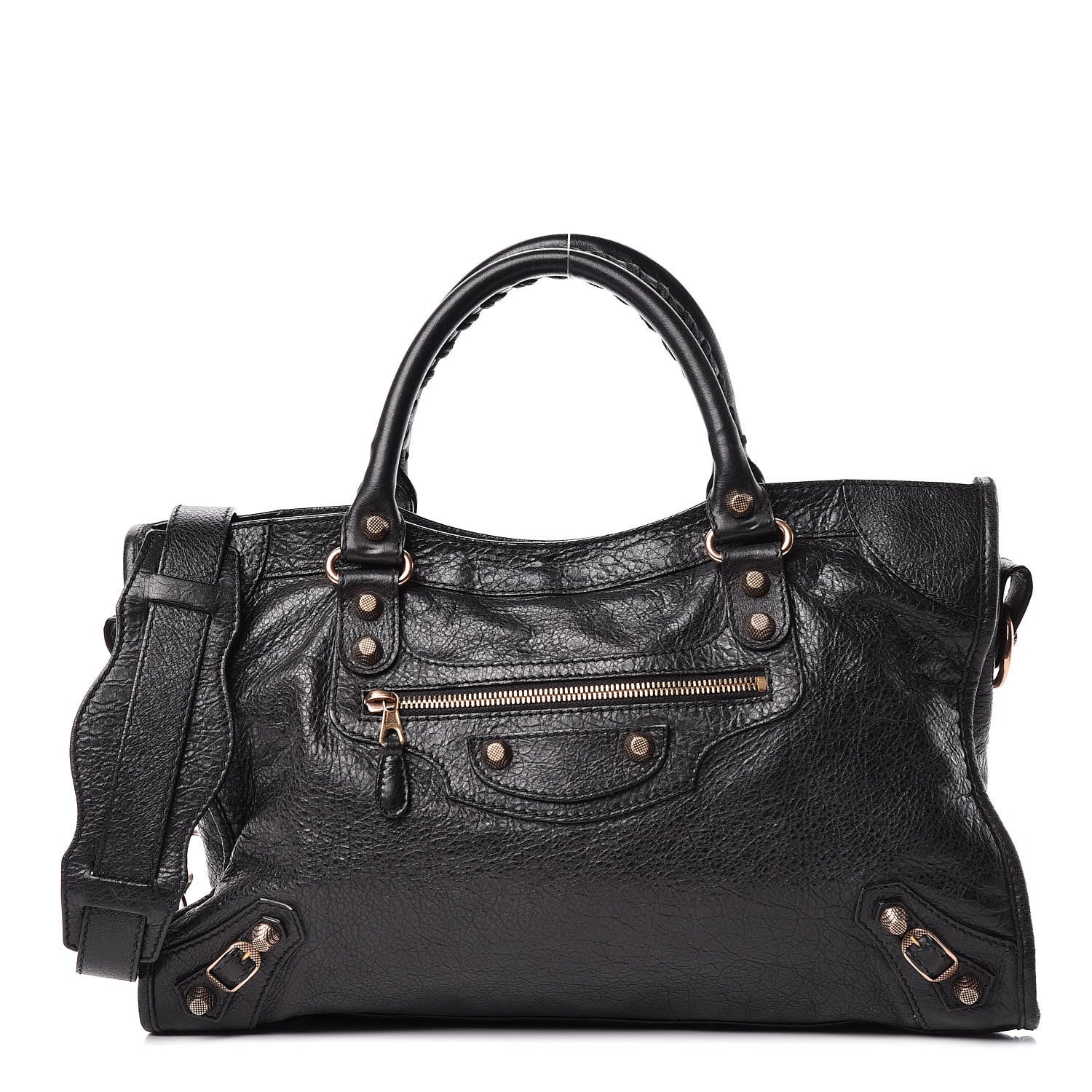 BALENCIAGAジャイアントシティ　ブラック　ピンクゴールド金具 Balenciaga Agneau Giant 12 Rose Gold Hardware City Black 434297