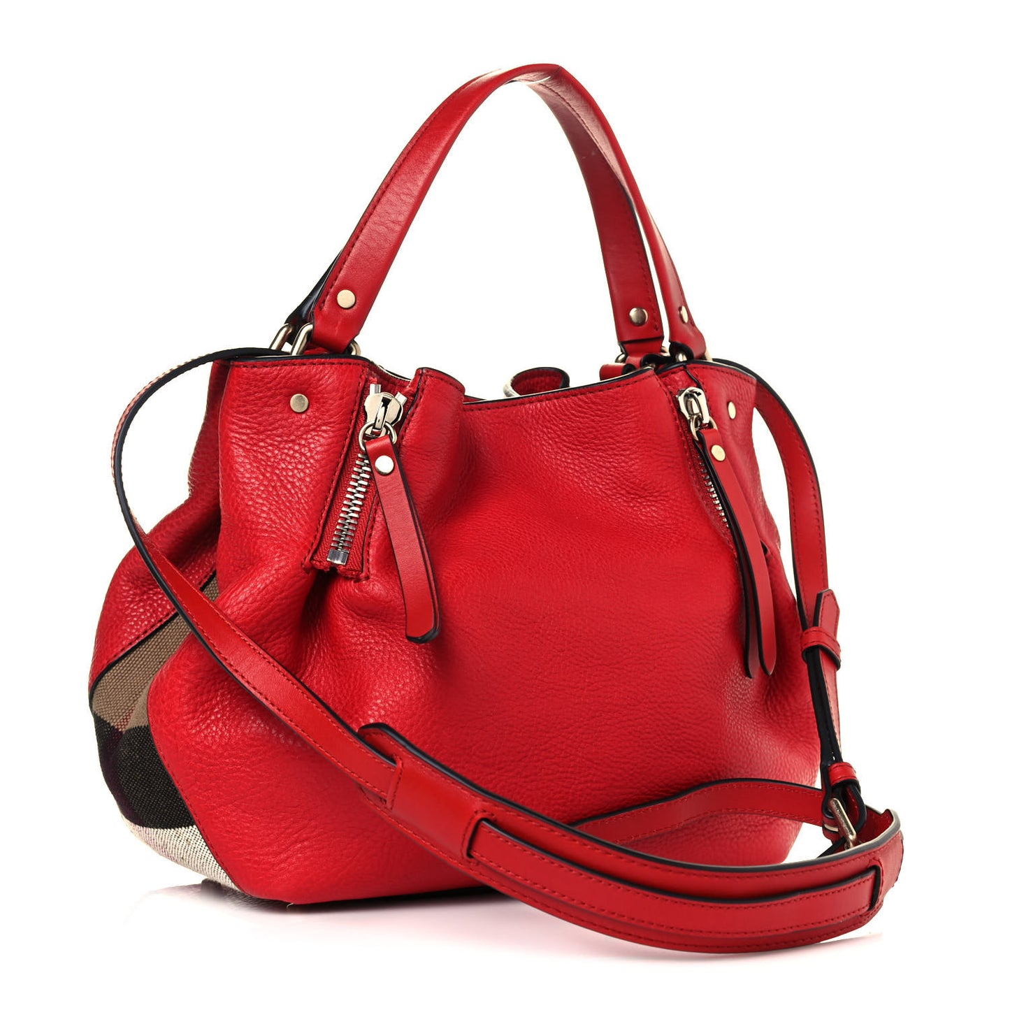 Grainy Calfskin House Check Small Maidstone Red