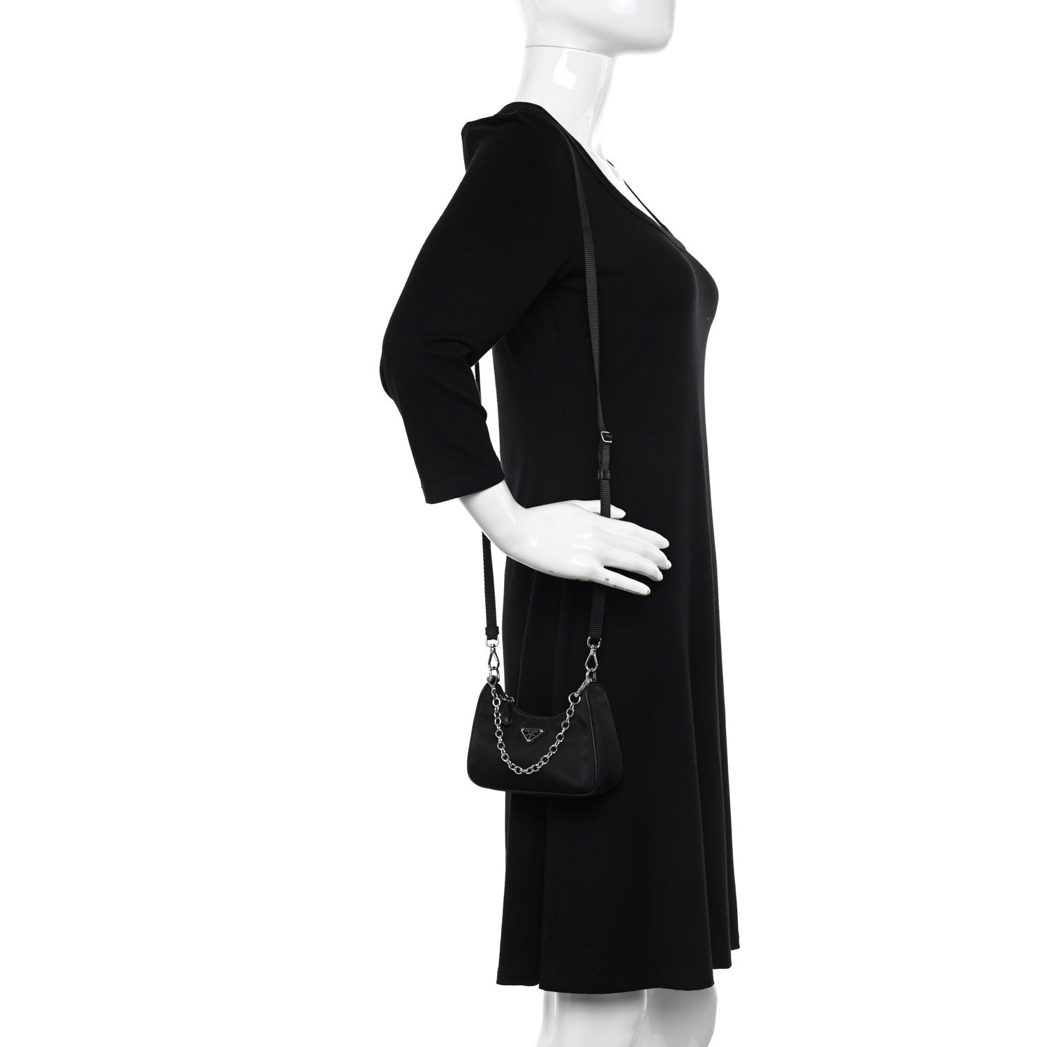 Prada Tessuto Nylon Mini Re-Edition 2000 Shoulder Bag Black 2 of 9