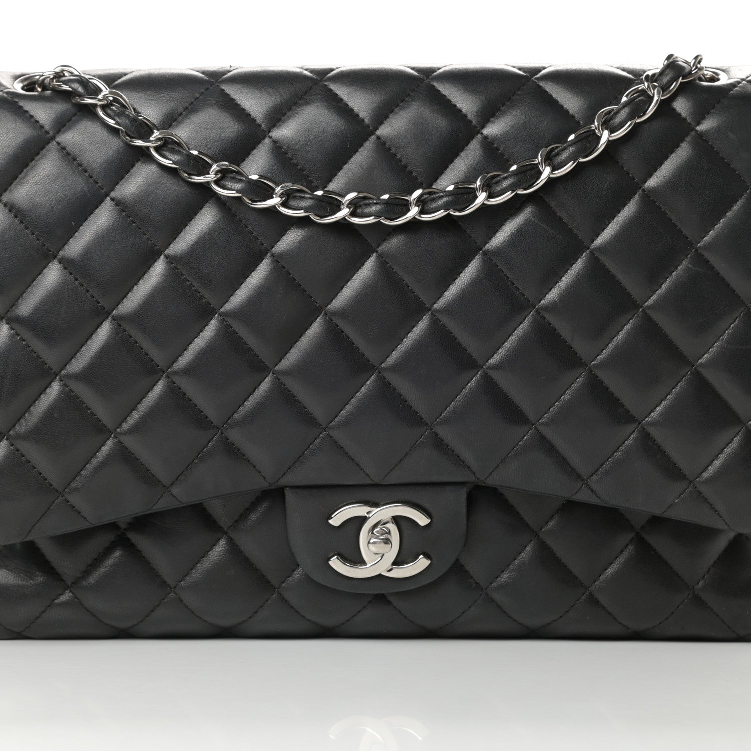 Chanel Lambskin Quilted Maxi Double Flap Black 8 of 25