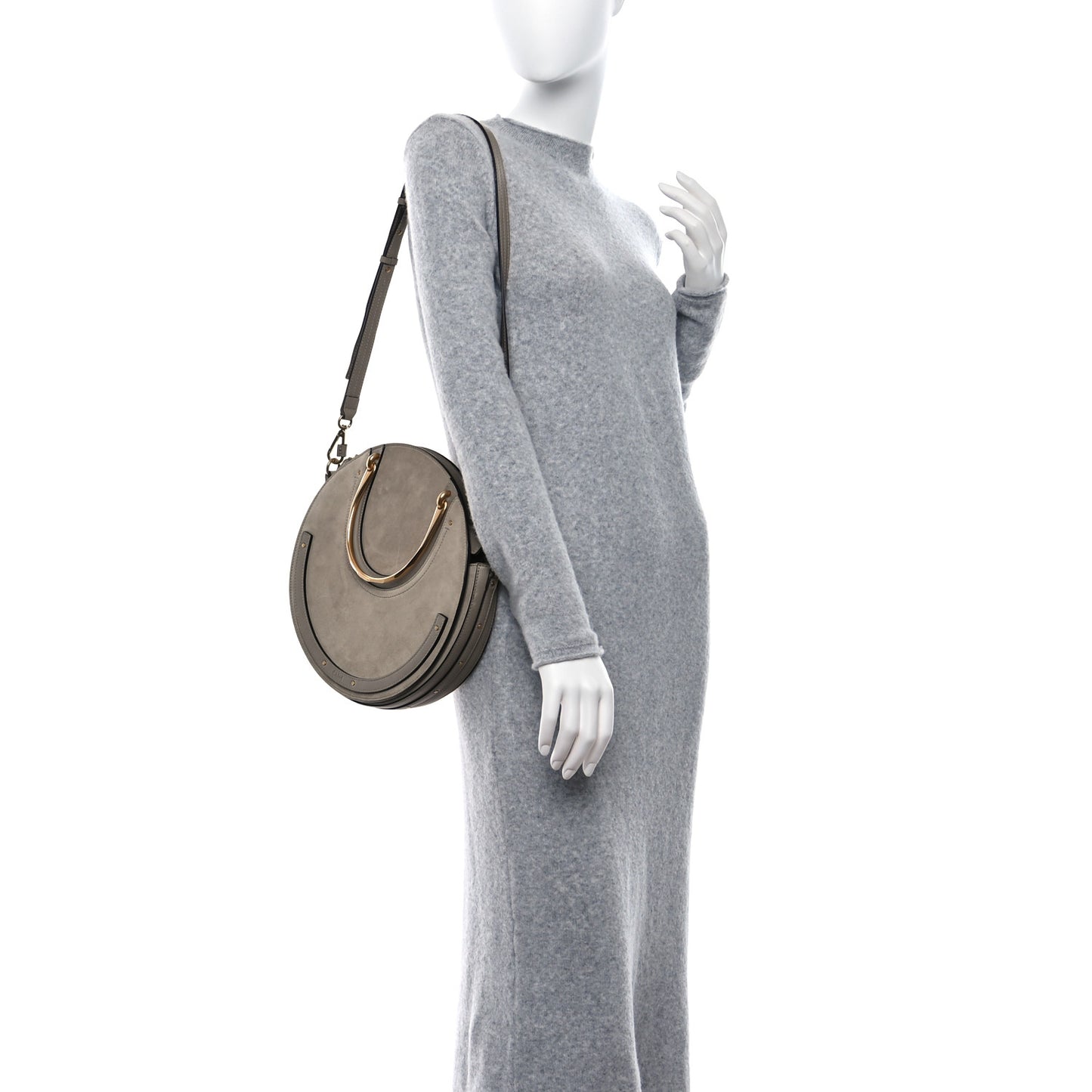 Calfskin Suede Medium Pixie Bag Motty Grey