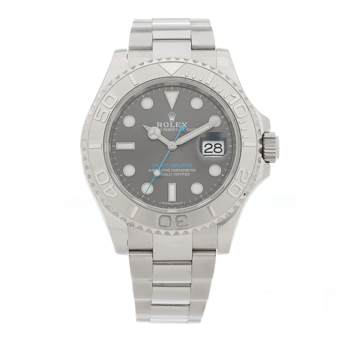 Stainless Steel Platinum 40mm Oyster Perpetual Date Yacht-Master Watch Slate 116622