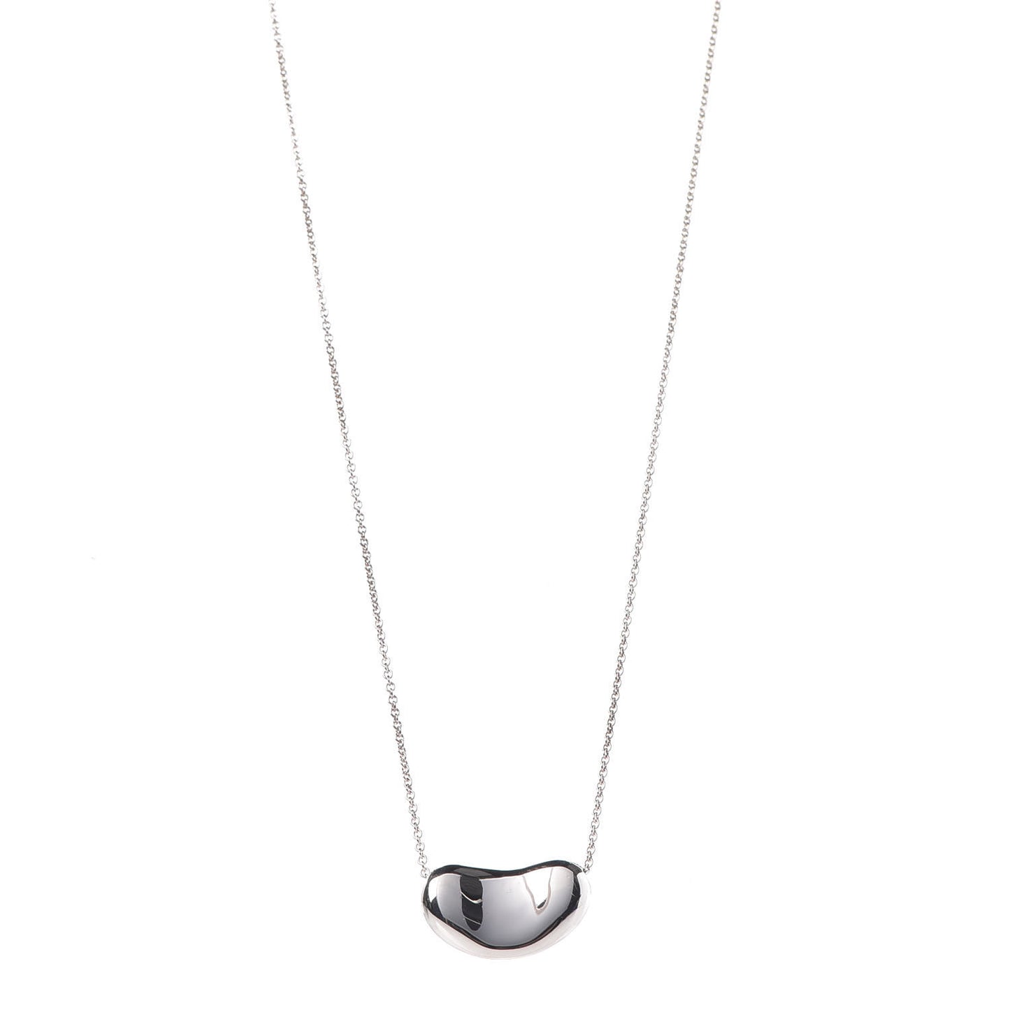 Sterling Silver 25mm Elsa Peretti Bean Pendant Necklace