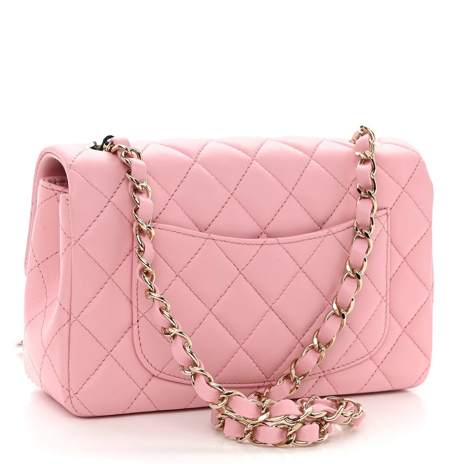 Chanel Lambskin Quilted Mini Rectangular Flap Pink 3 of 10