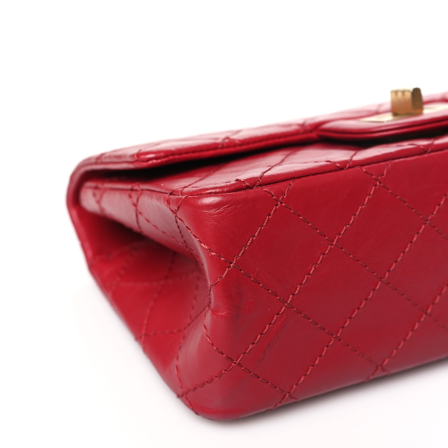 Chanel Aged Calfskin Quilted 2.55 Reissue Mini Flap Red 9 of 10