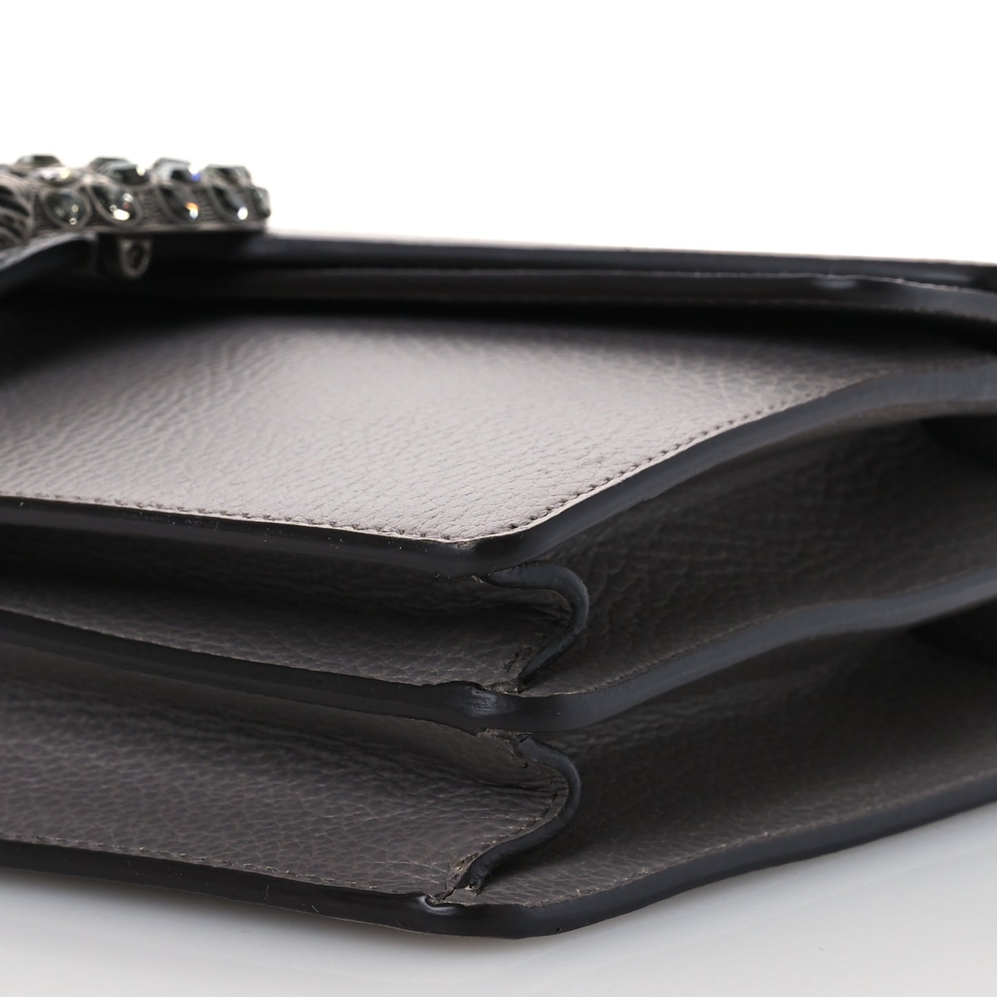 Pebbled Calfskin Small Dionysus Shoulder Bag Dusty Grey