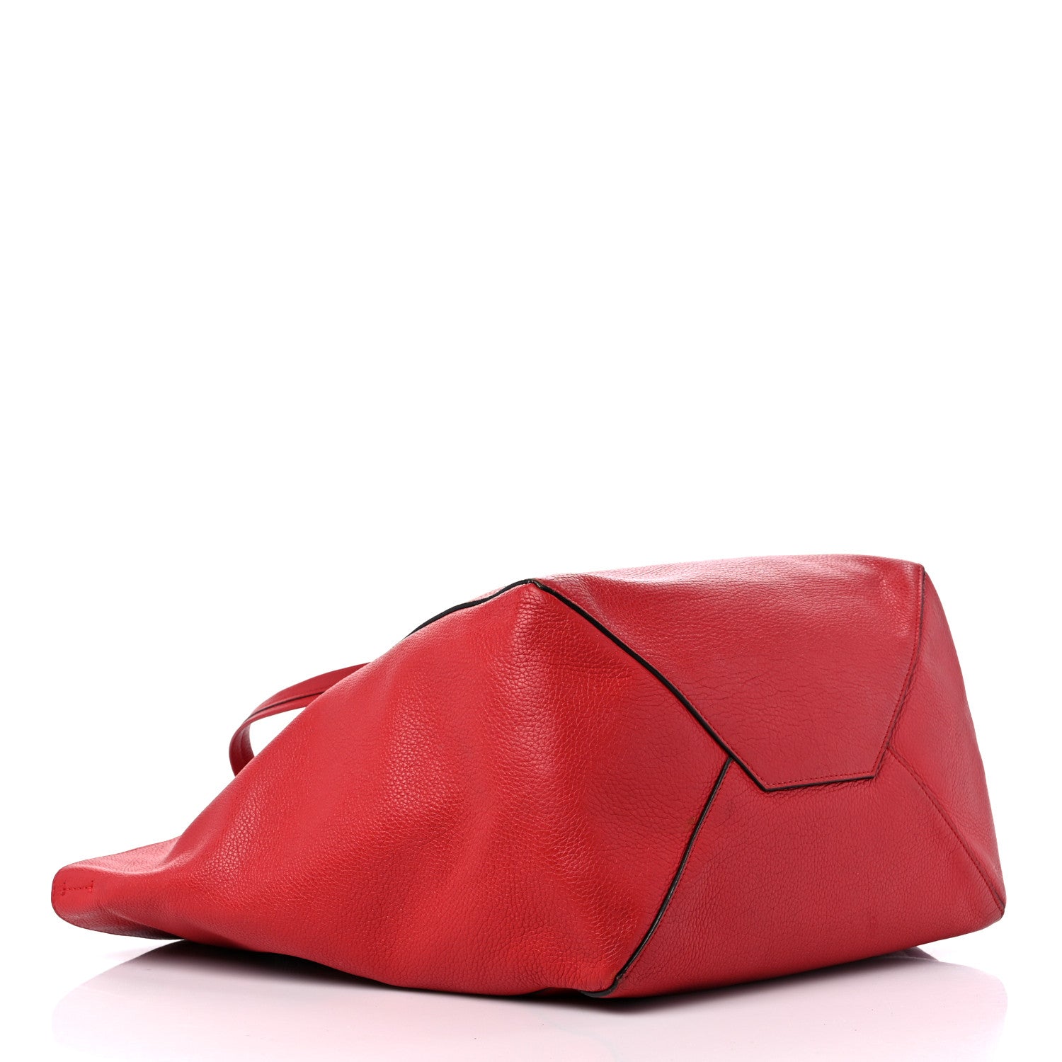 Celine Grained Calfskin Medium Horizontal Cabas Phantom Coquelicot 4 of 19