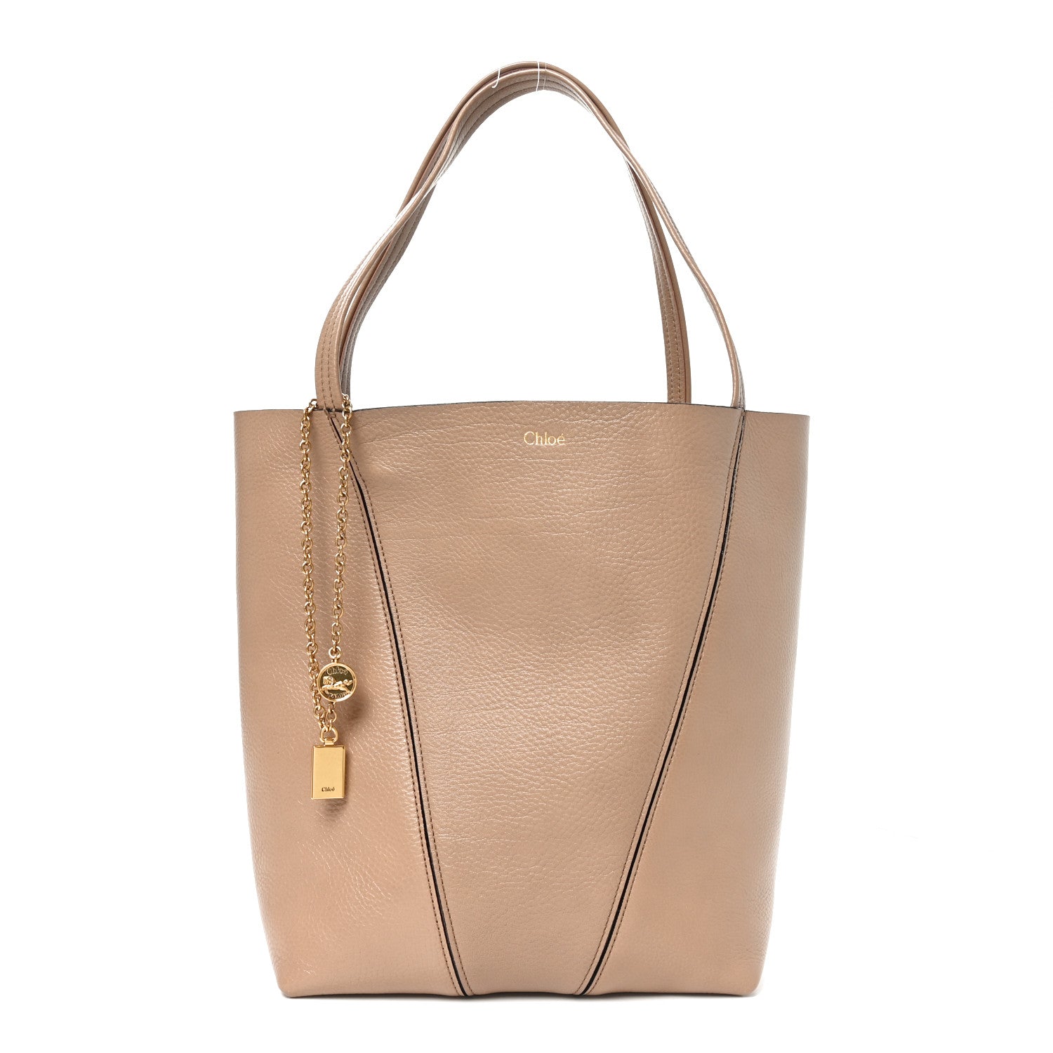 Chloe Grained Calfskin Medium Spin Tote Woodrose 1888636