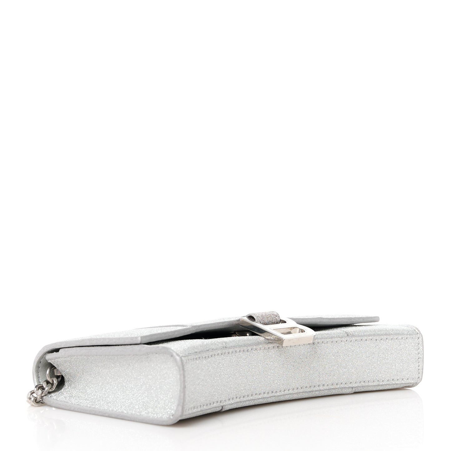 Sparkling Fabric XS Hourglass Wallet On Chain Silver