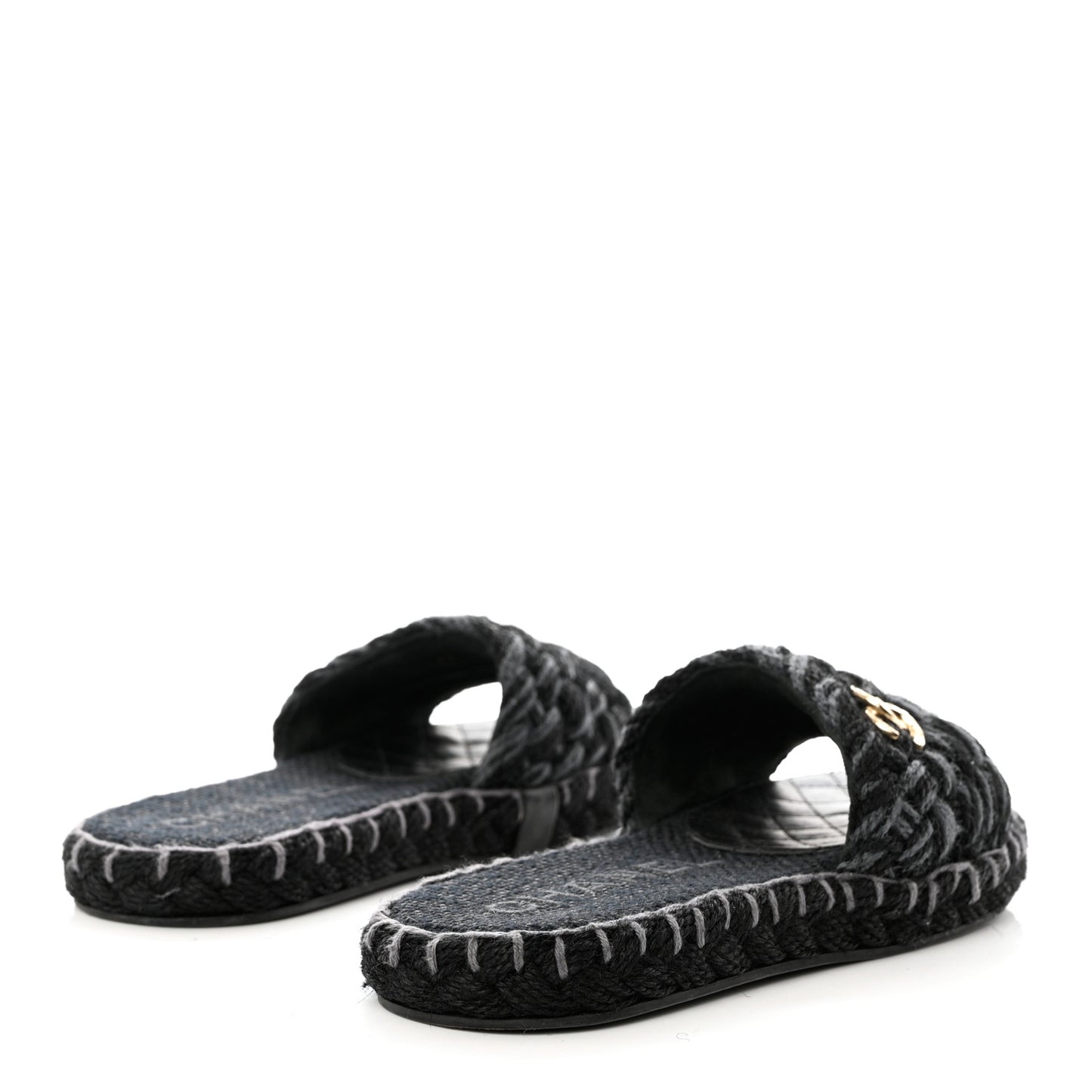 Cord Braided CC Mules 38 Black