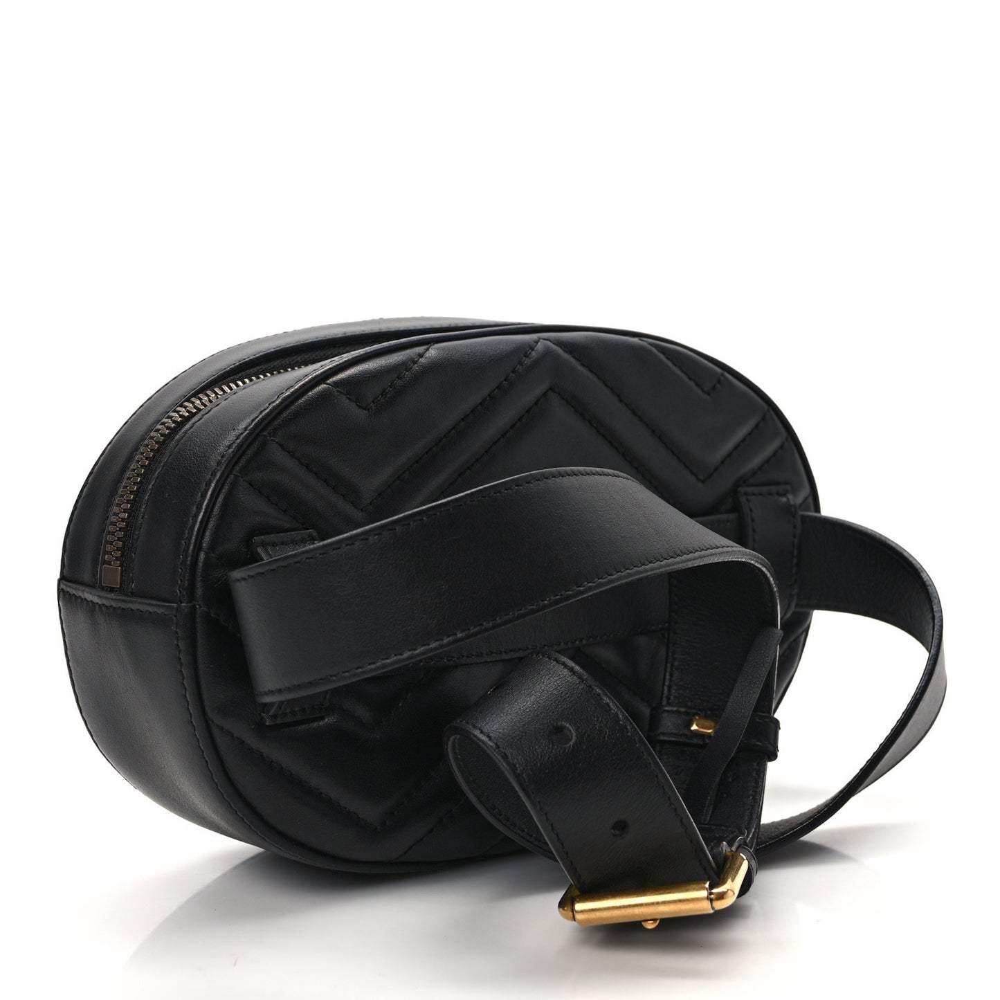 Calfskin Matelasse Animal Studs GG Marmont Belt Bag 85 34 Black