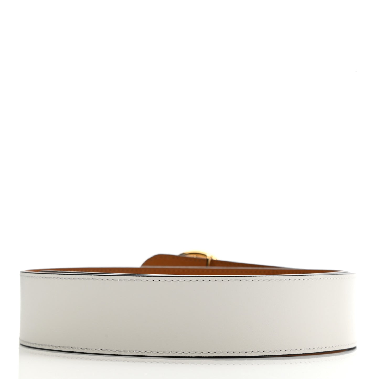 Vitello Liberty F is Fendi Bi-Color Reversible Belt 85 Caramello White