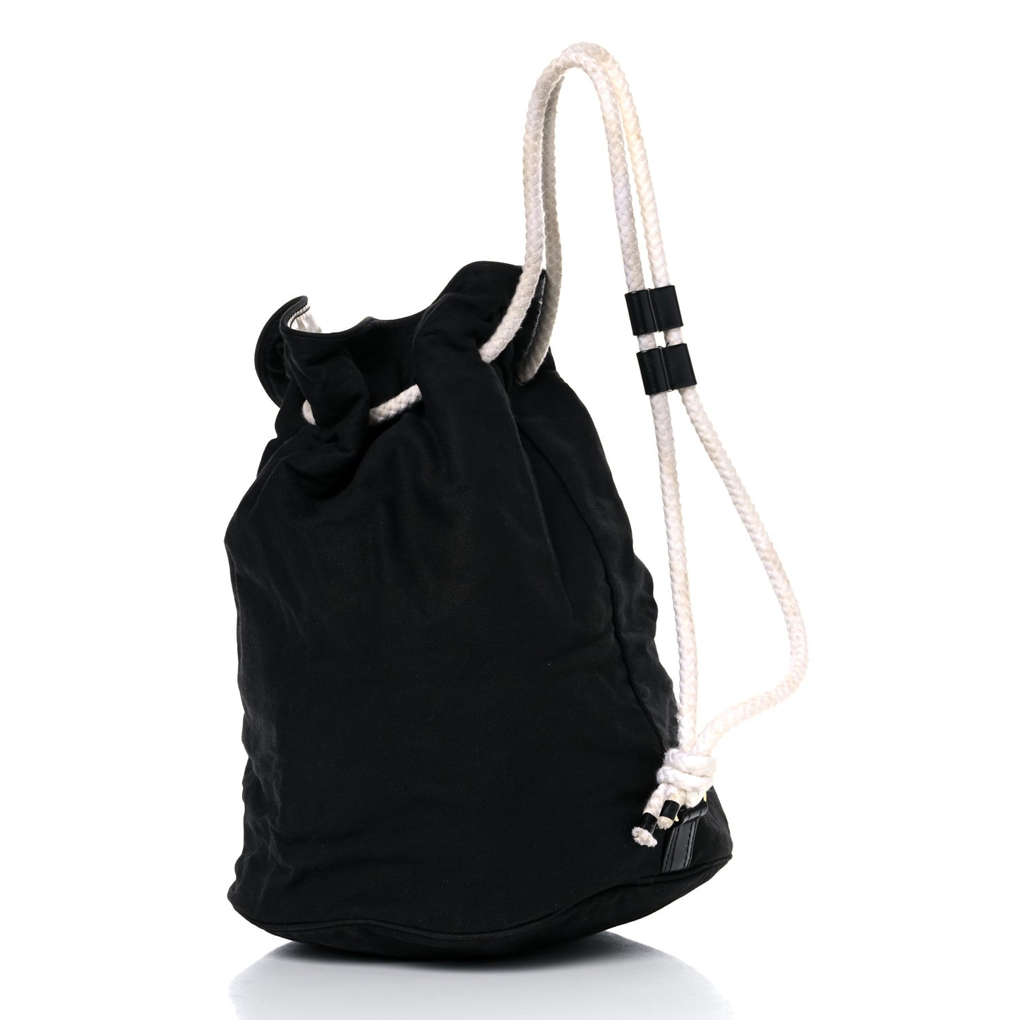 Canvas Drawstring Backpack Black White