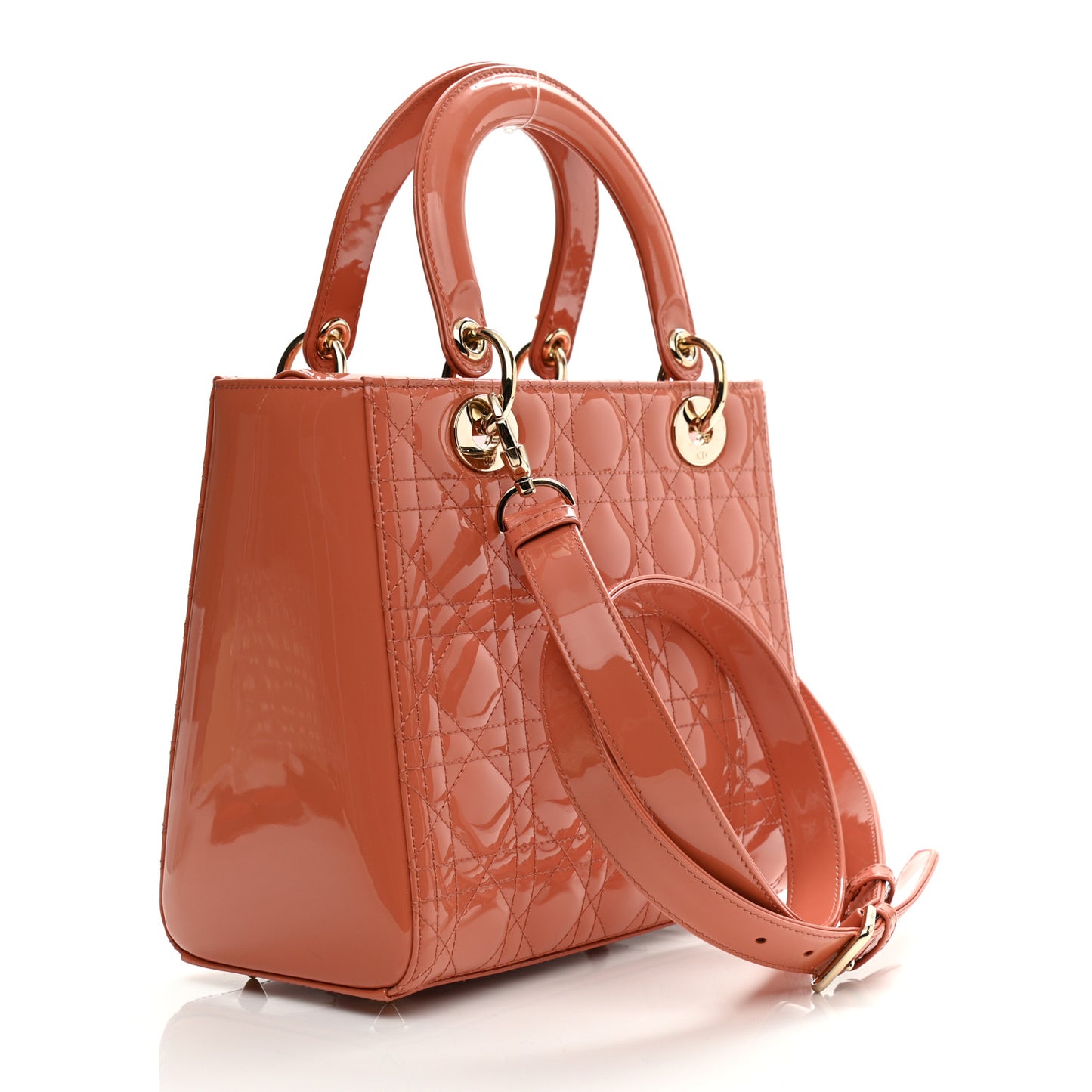 Patent Cannage Medium Lady Dior Pink