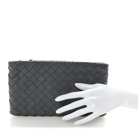 Nappa Intrecciato Small Zip Pouch Thunder