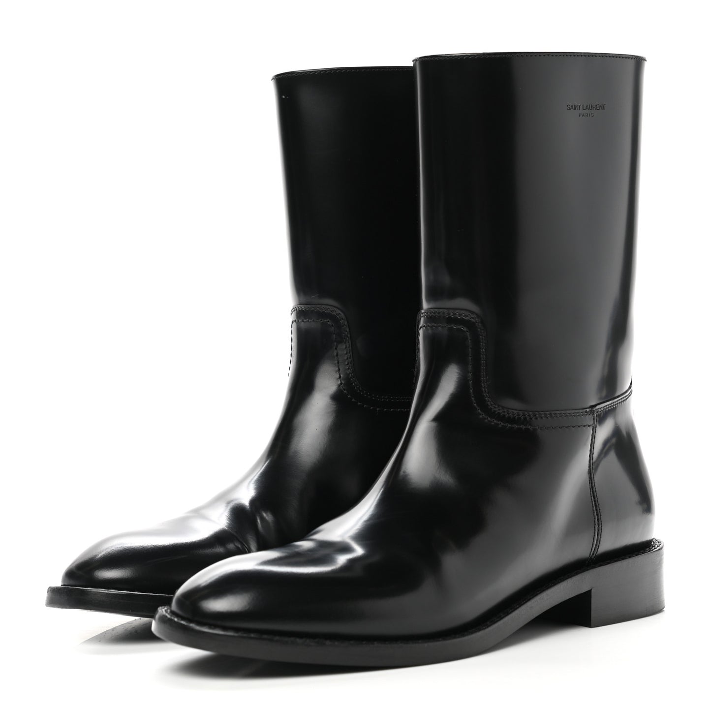 Patent Matte Calfskin Master Ankle Boots 37.5 Black