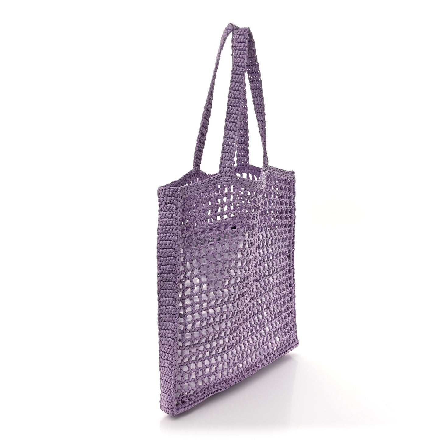 Yarn Raffia Effect Crochet Logo Embroidered Tote Bag Lilium