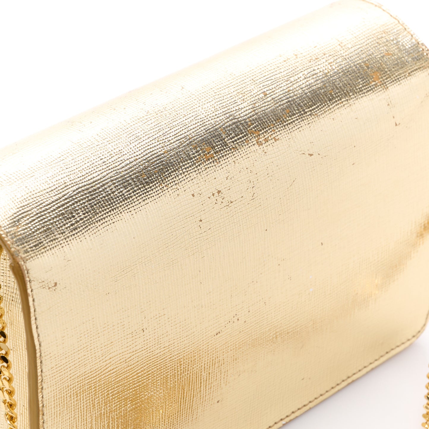 Vitello Mirror Elite Tube Wallet on Chain Gold