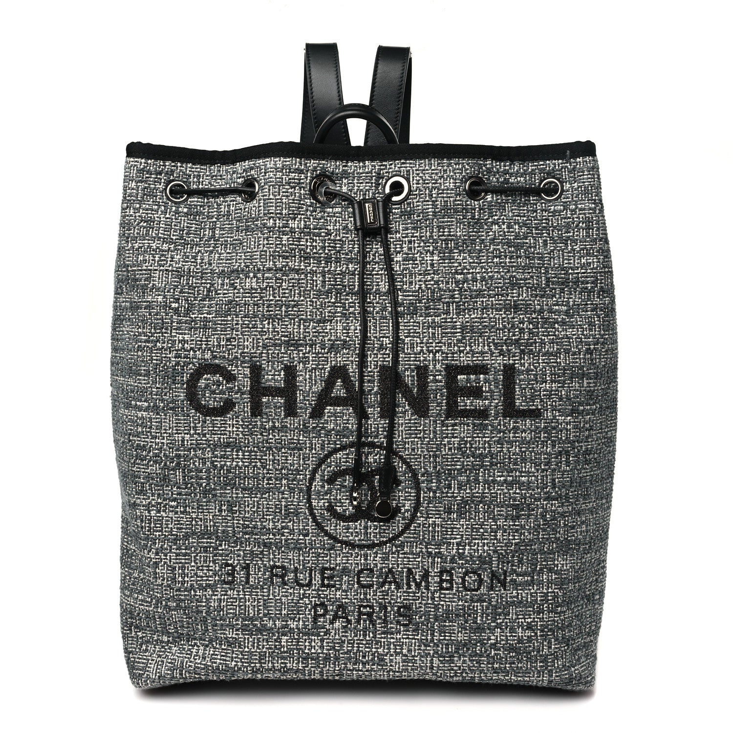 Chanel Canvas Large Deauville Backpack Charcoal 1742208  display picture 2