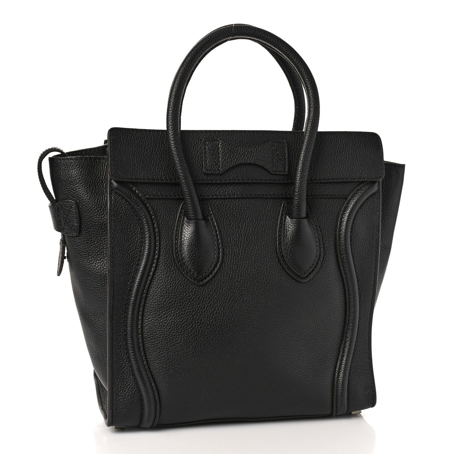 Drummed Calfskin Micro Luggage Black