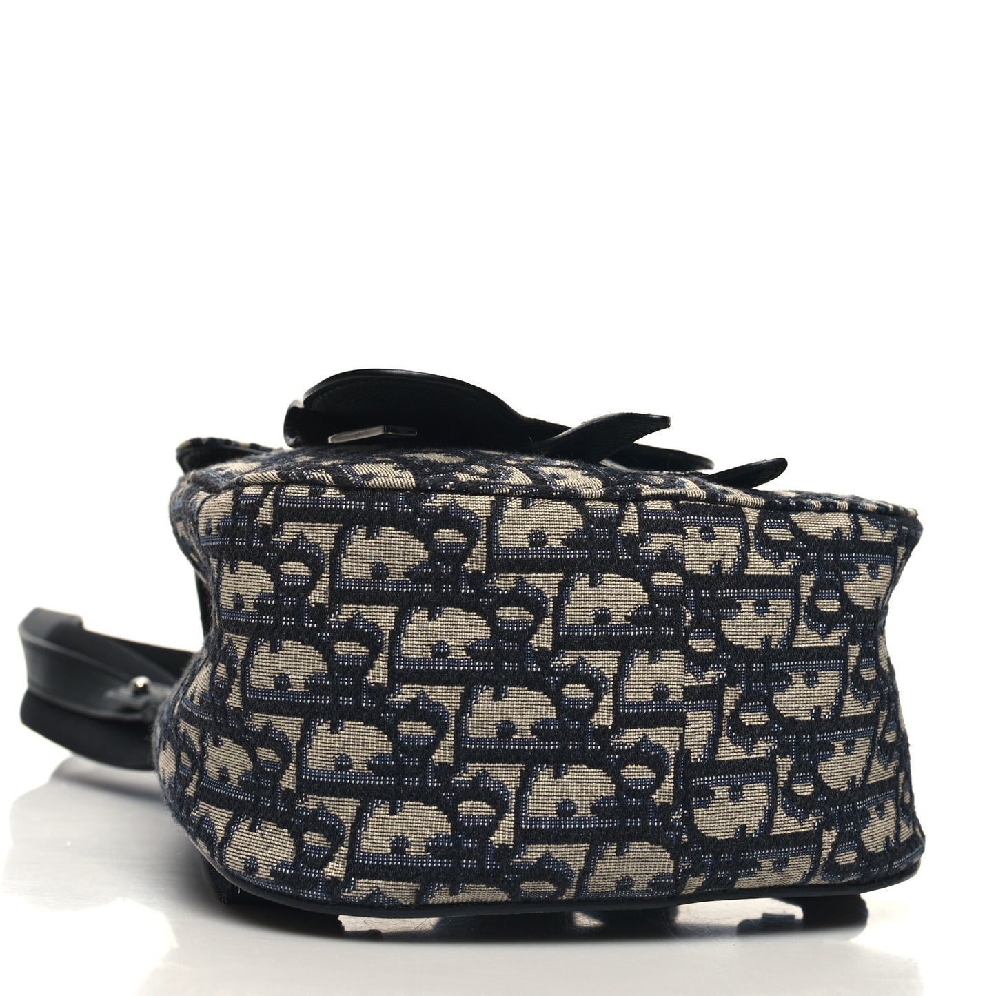 HOMME Oblique Calfskin Mens Mini Saddle Backpack Navy Blue