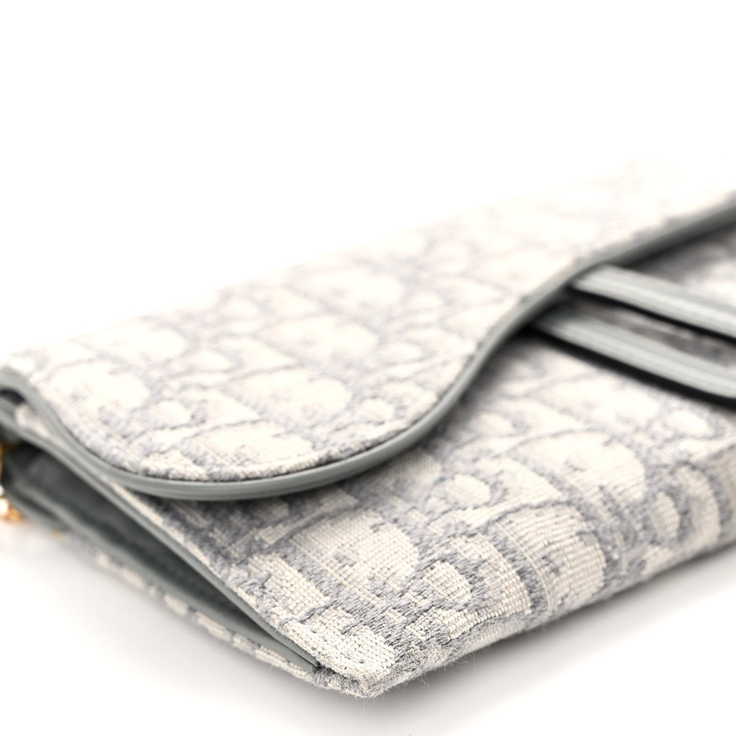 Oblique Saddle Chain Long Wallet Grey