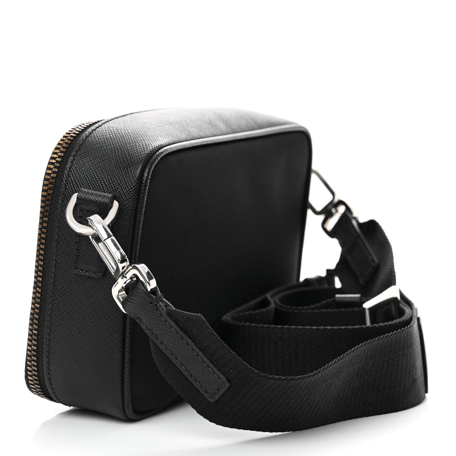 Prada Re-Nylon Saffiano Travel Brique Crossbody Bag Black 3 of 10